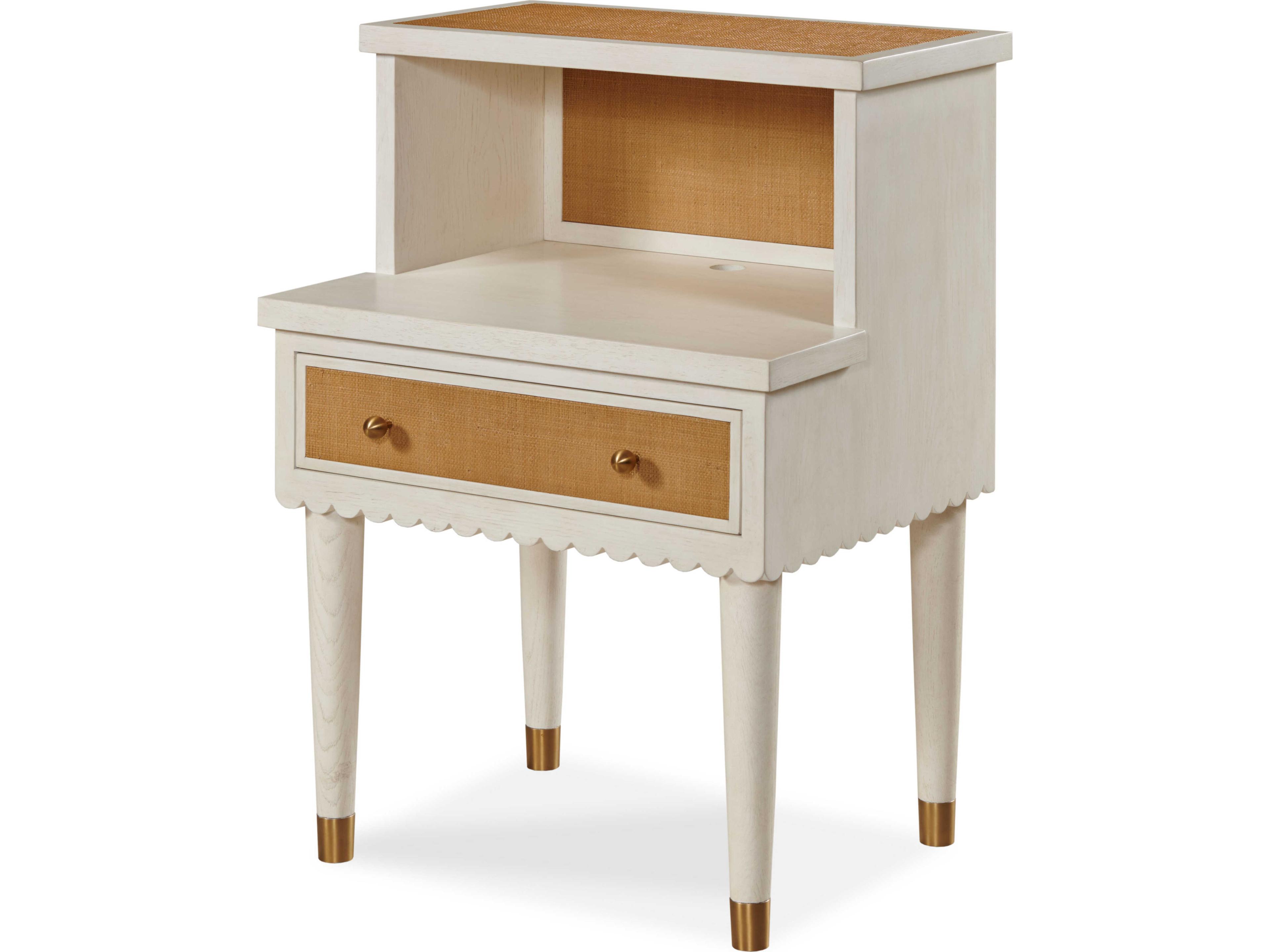 Maitland Smith Mg 1-Drawer White Nightstand