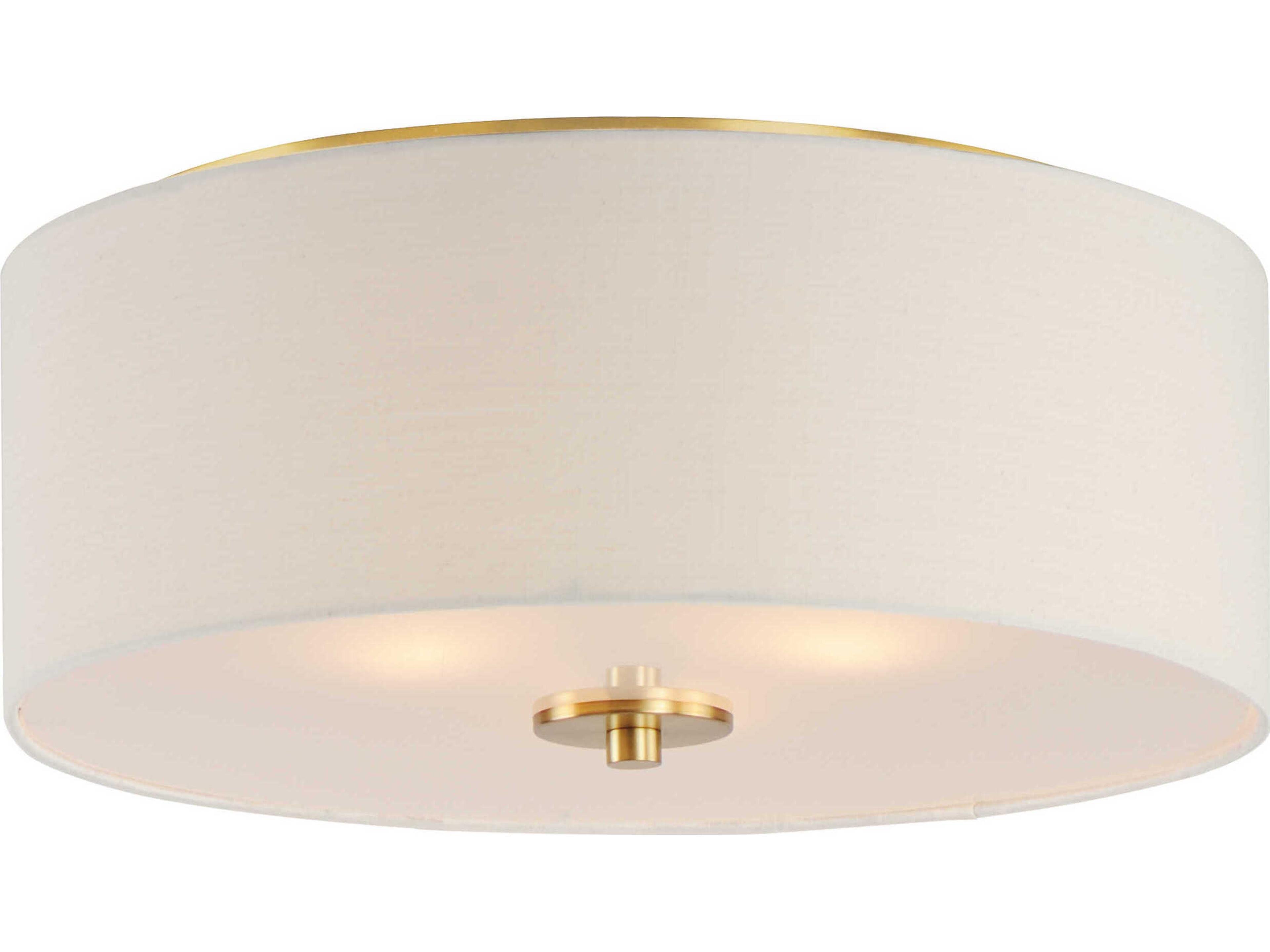 Maxim Lighting Bongo 3-Light Natural Aged Brass Drum Flush Mount