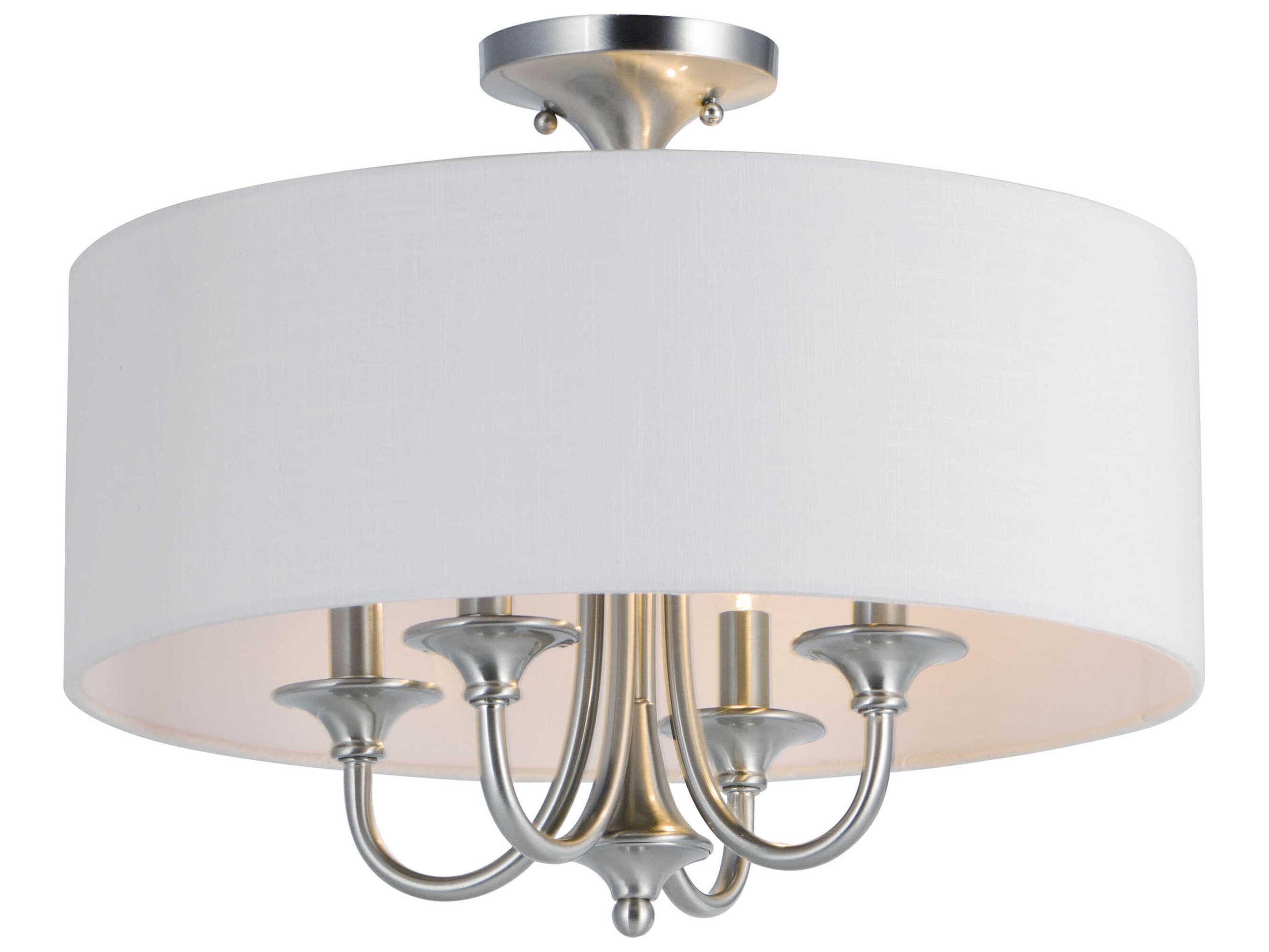 Maxim Lighting Bongo Satin Nickel Drum Semi Flush Mount