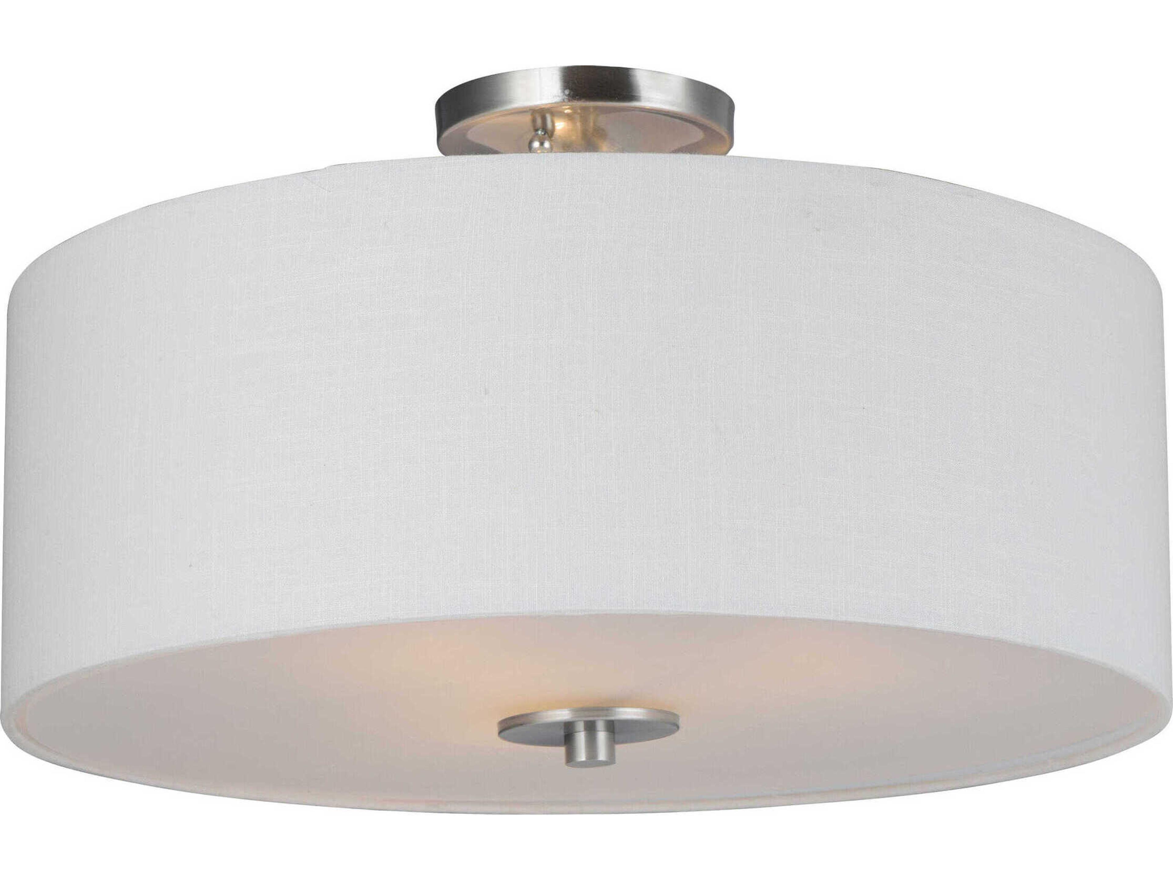 Maxim Lighting Bongo Satin Nickel Drum Semi Flush Mount