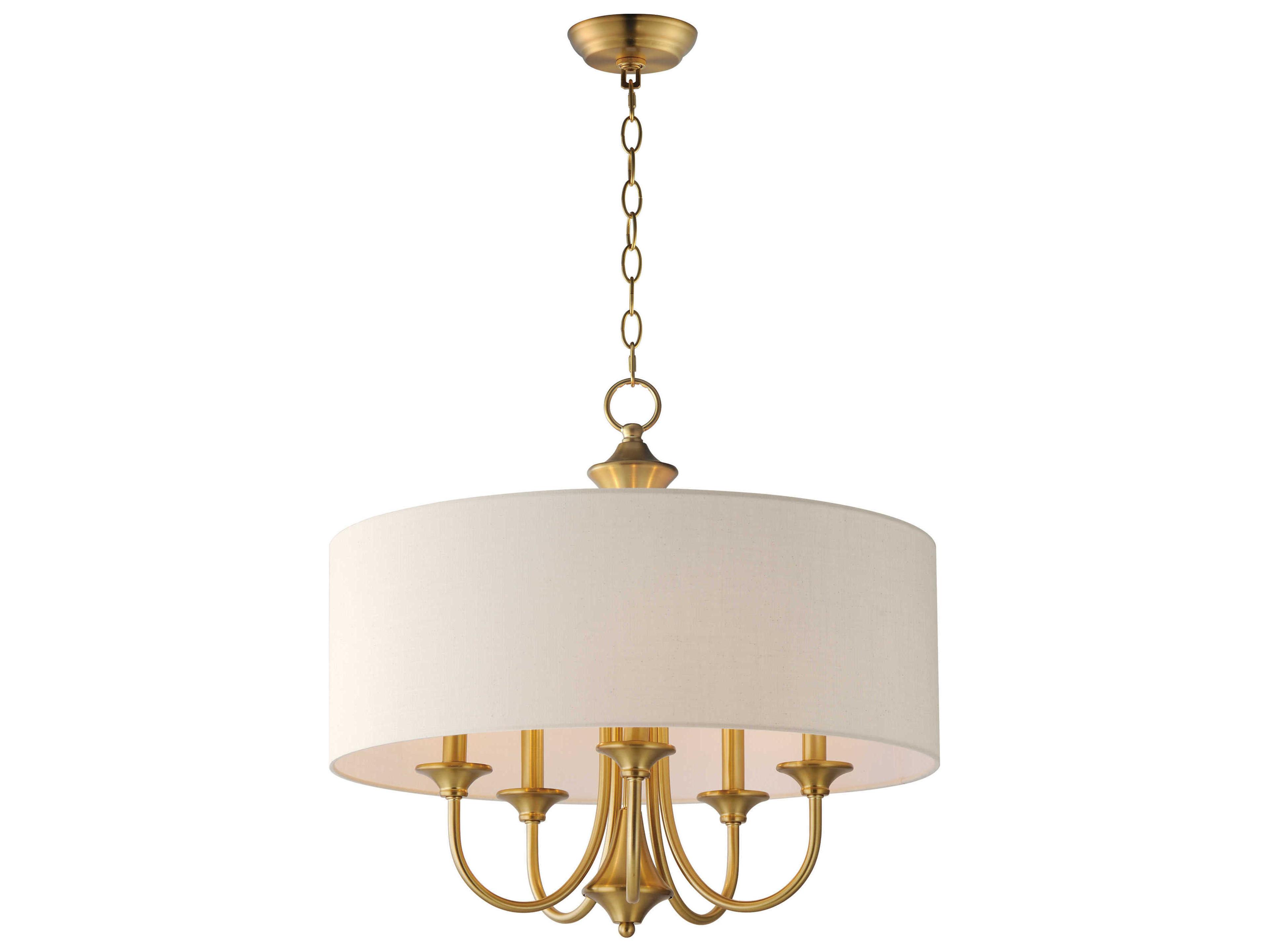 Maxim Lighting Bongo 5-Light Natural Aged Brass Drum Pendant