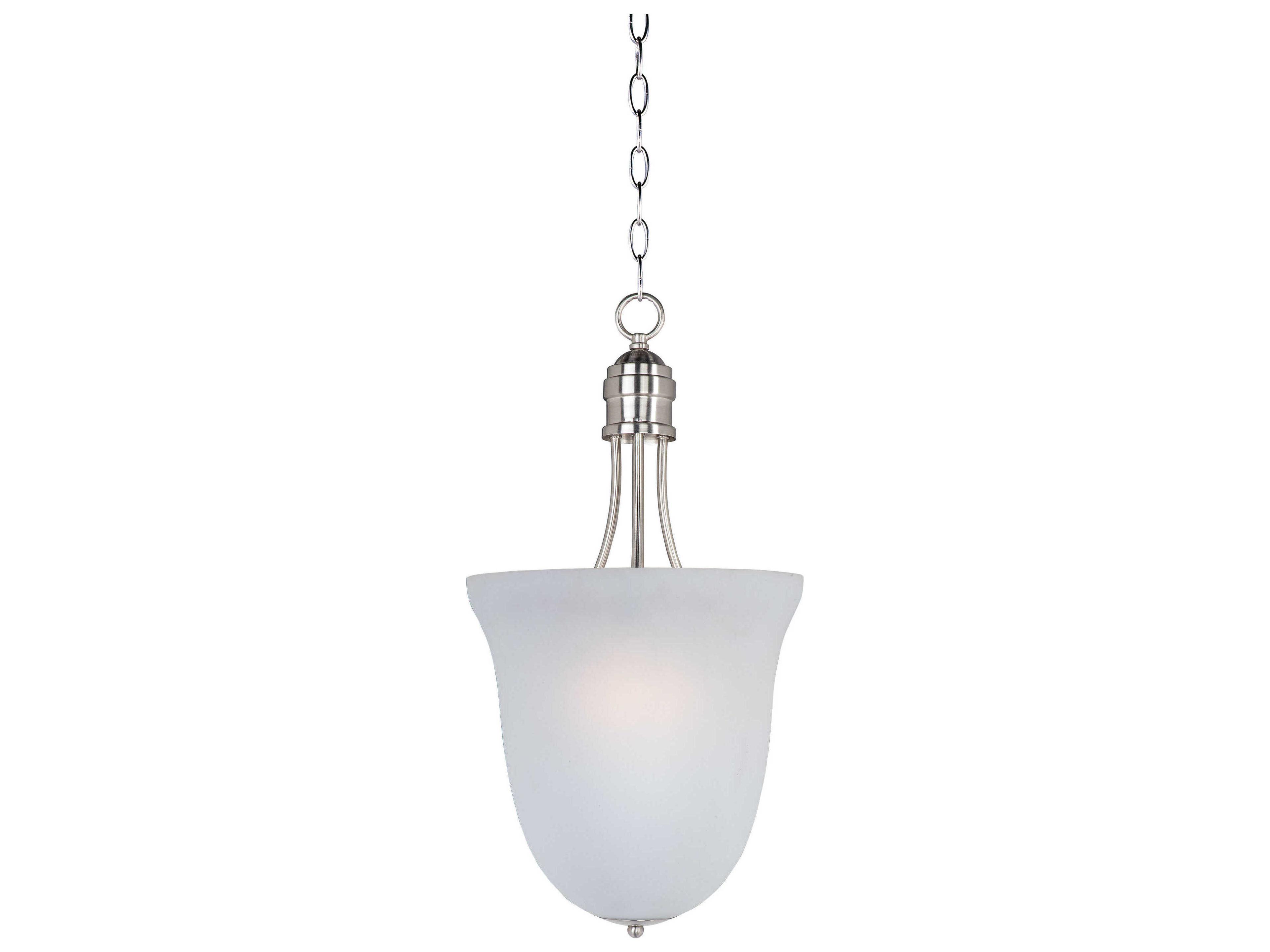 Maxim Lighting Logan 3-Light Satin Nickel Glass Bell Pendant