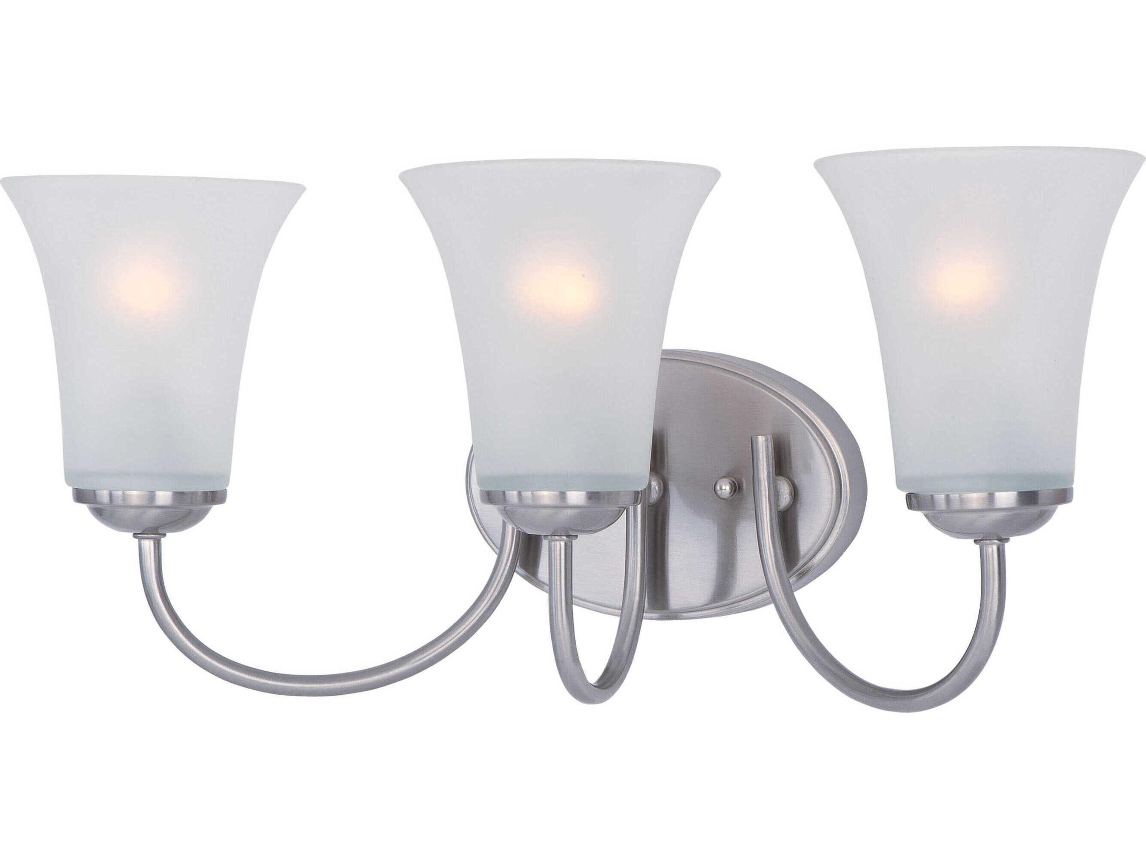 Maxim Lighting Logan 3-Light Satin Nickel Glass Vanity Light