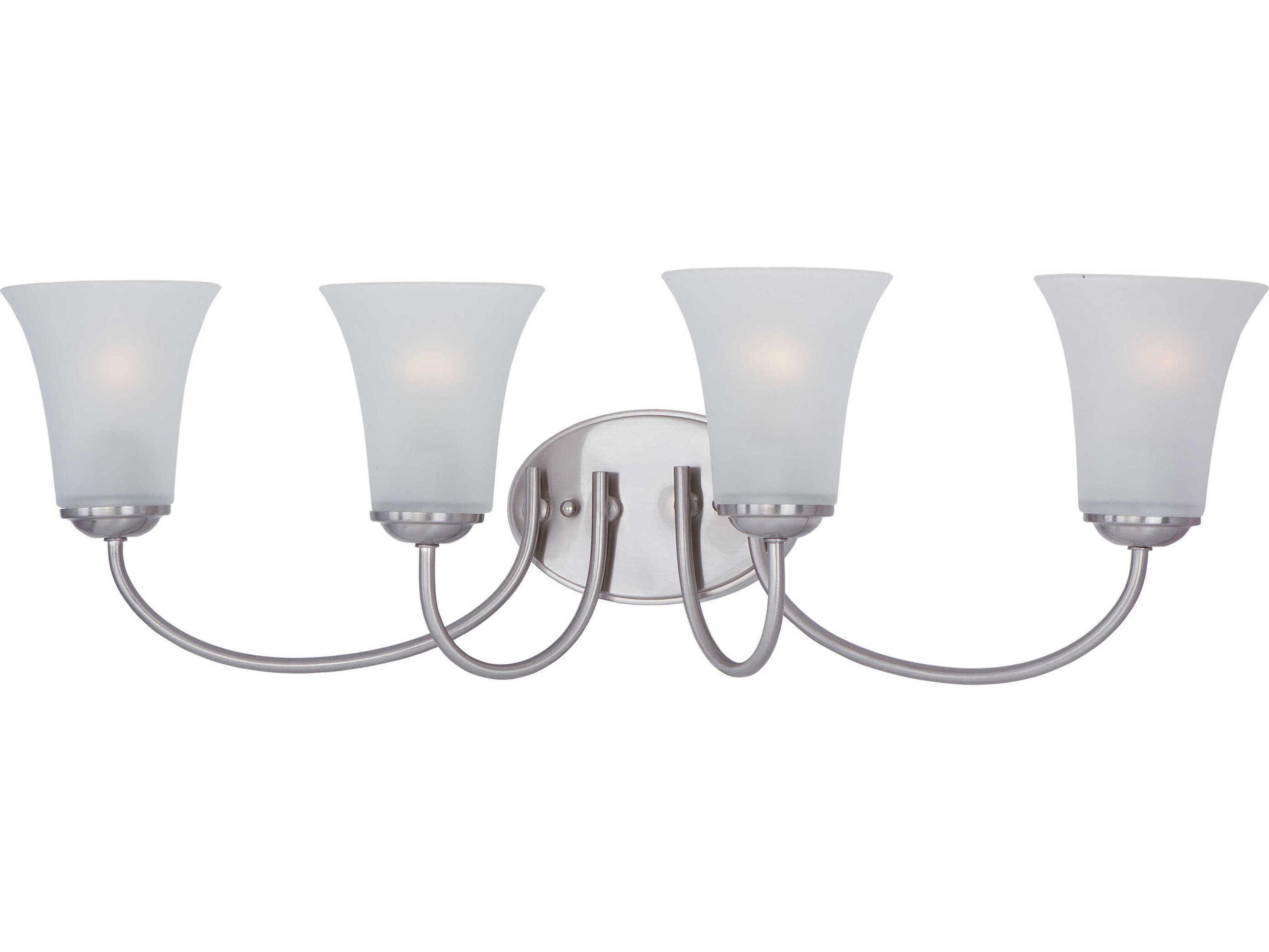 Maxim Lighting Logan 4-Light Satin Nickel Glass Vanity Light