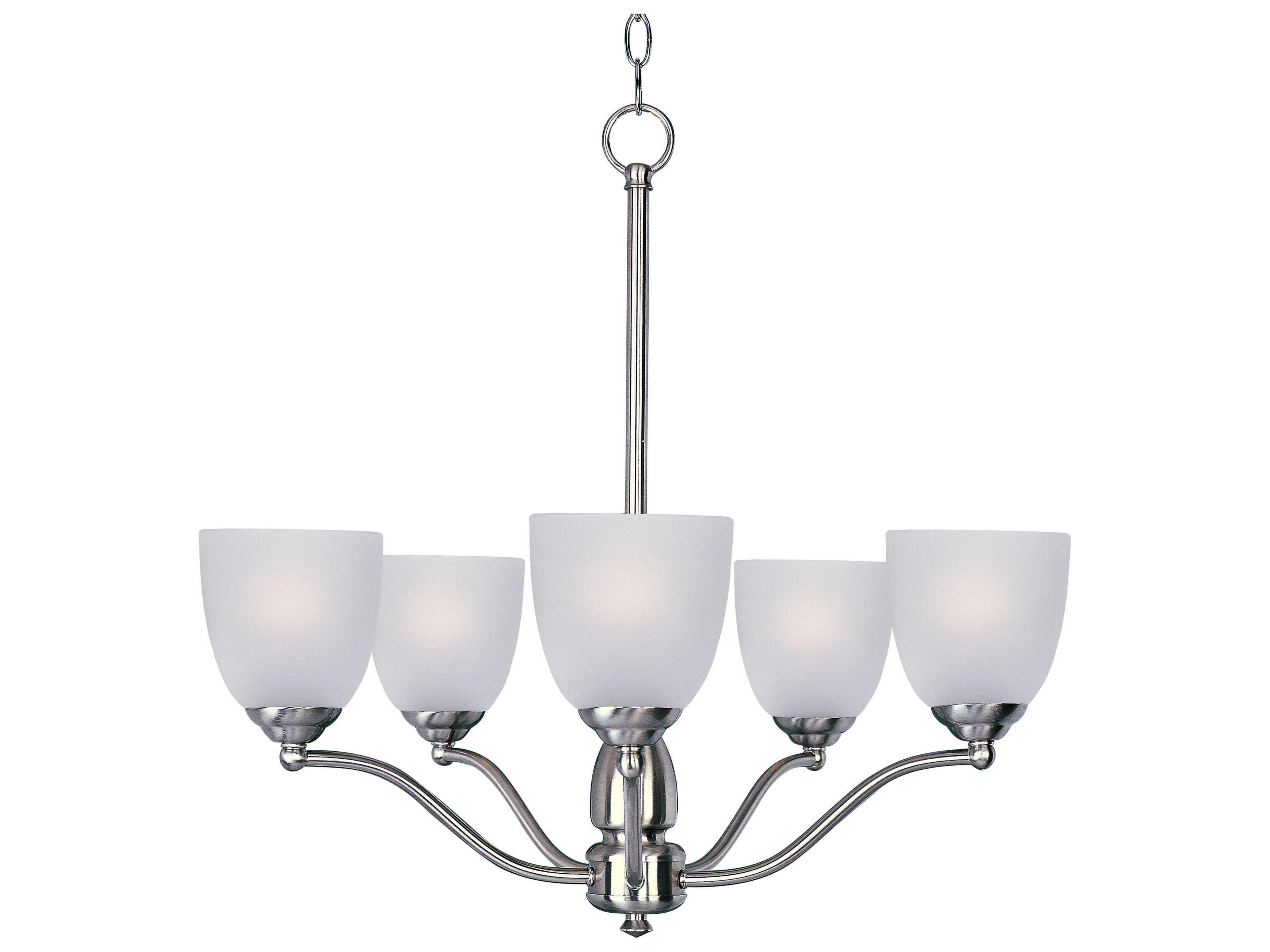 Maxim Lighting Stefan 5-Light Satin Nickel Glass Bell Chandelier