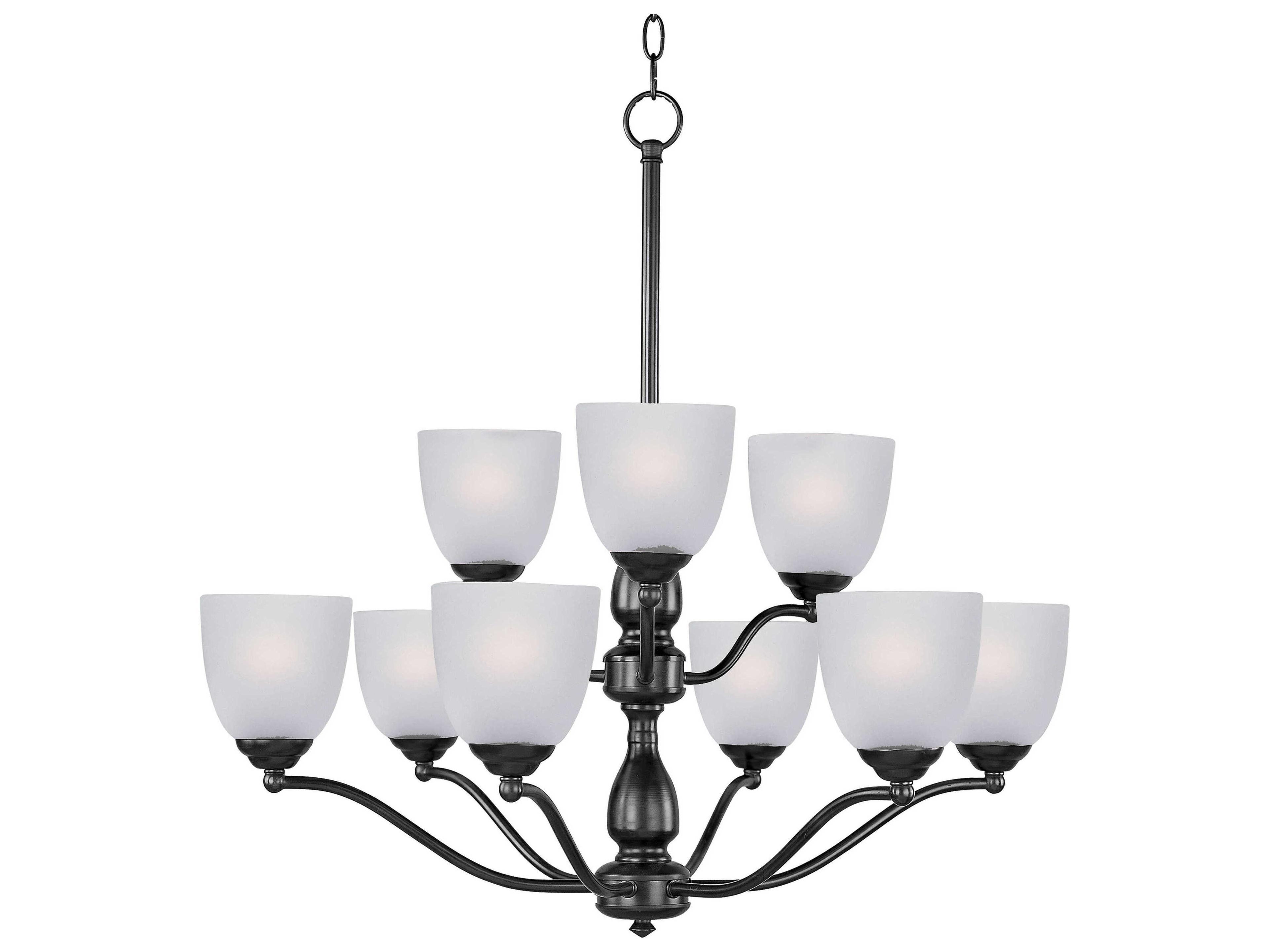 Maxim Lighting Stefan 9-Light Black Glass Dome Tiered Chandelier