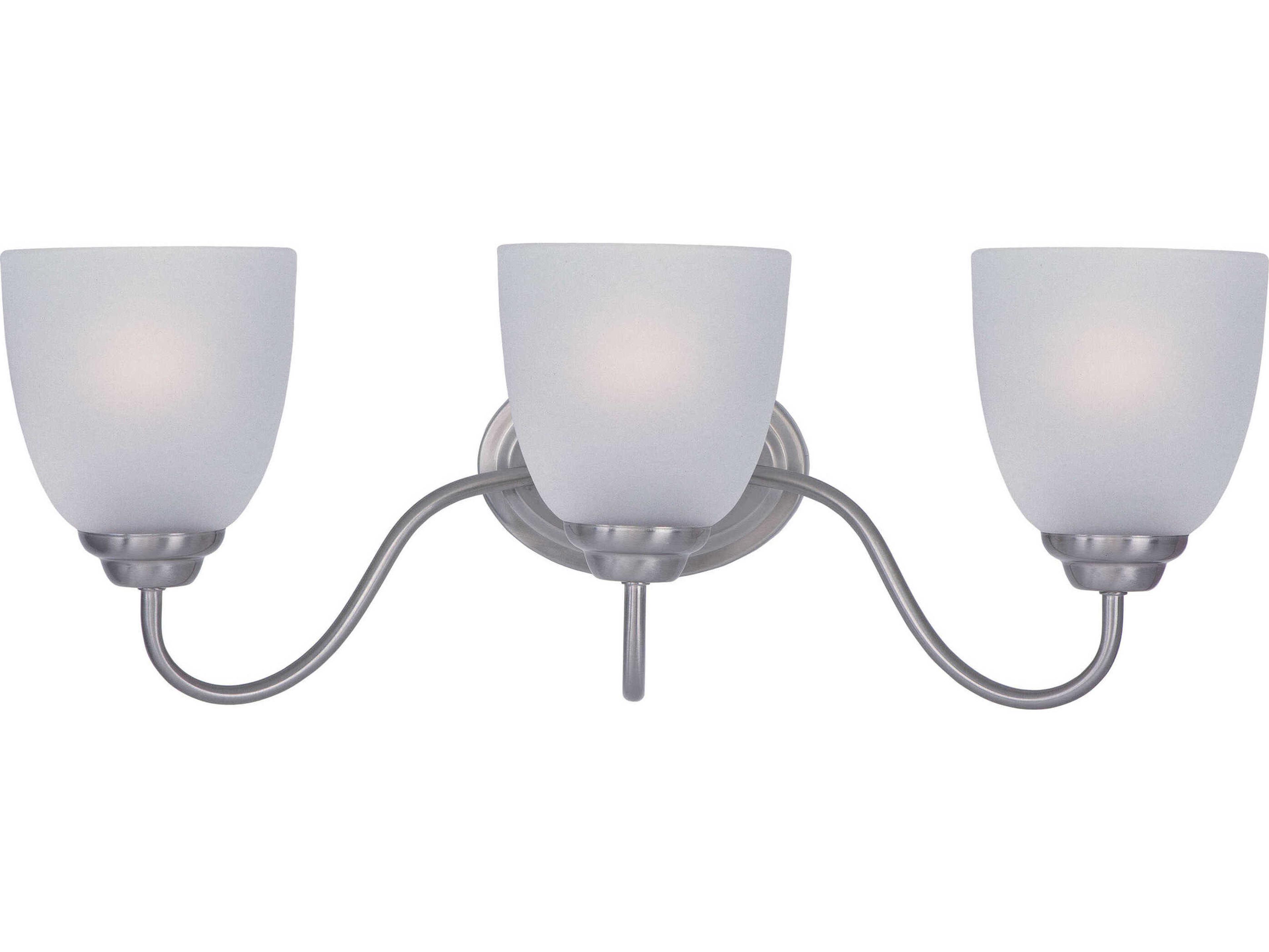 Maxim Lighting Stefan 3-Light Satin Nickel Glass Vanity Light