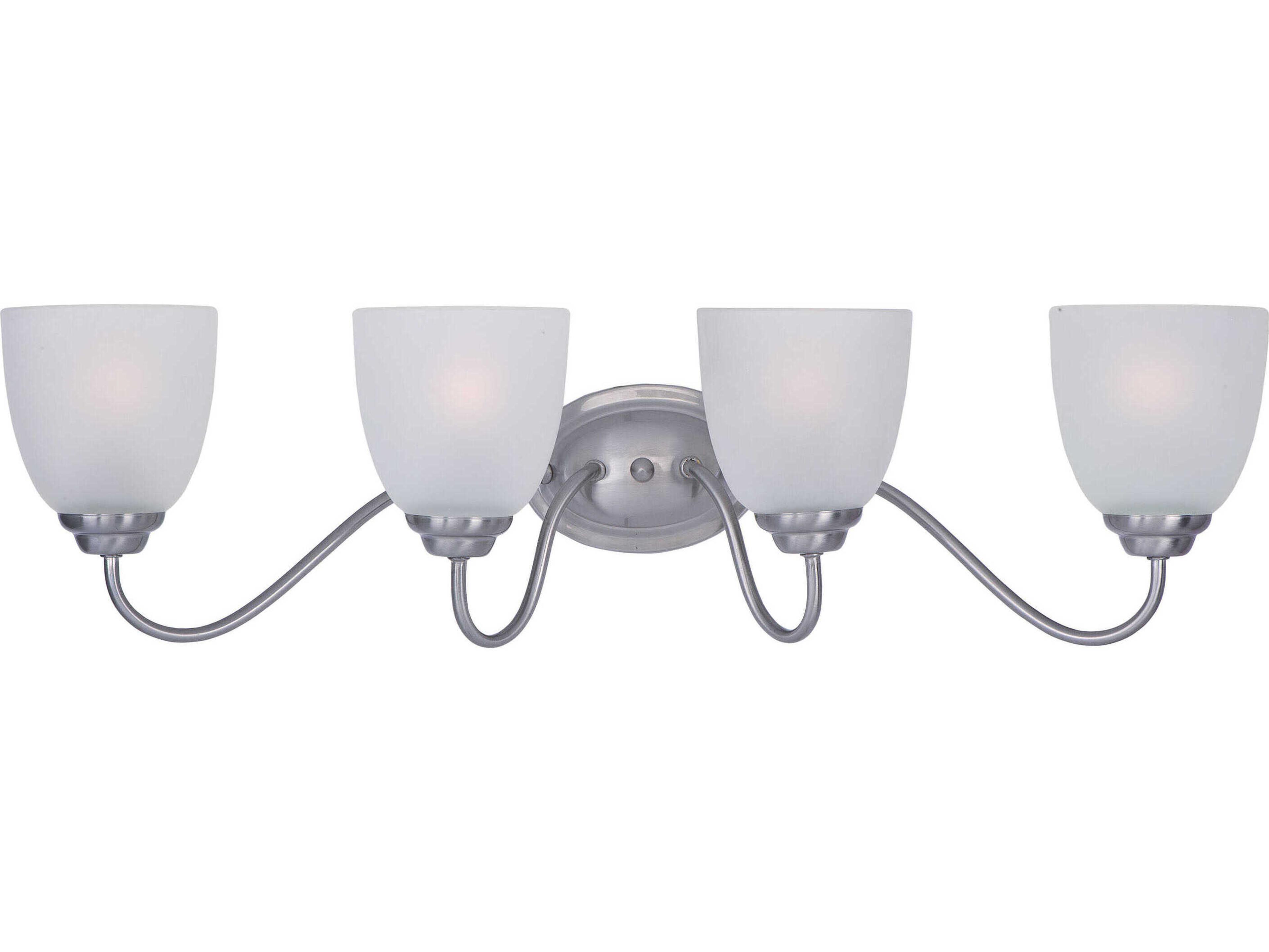 Maxim Lighting Stefan 4-Light Satin Nickel Glass Vanity Light