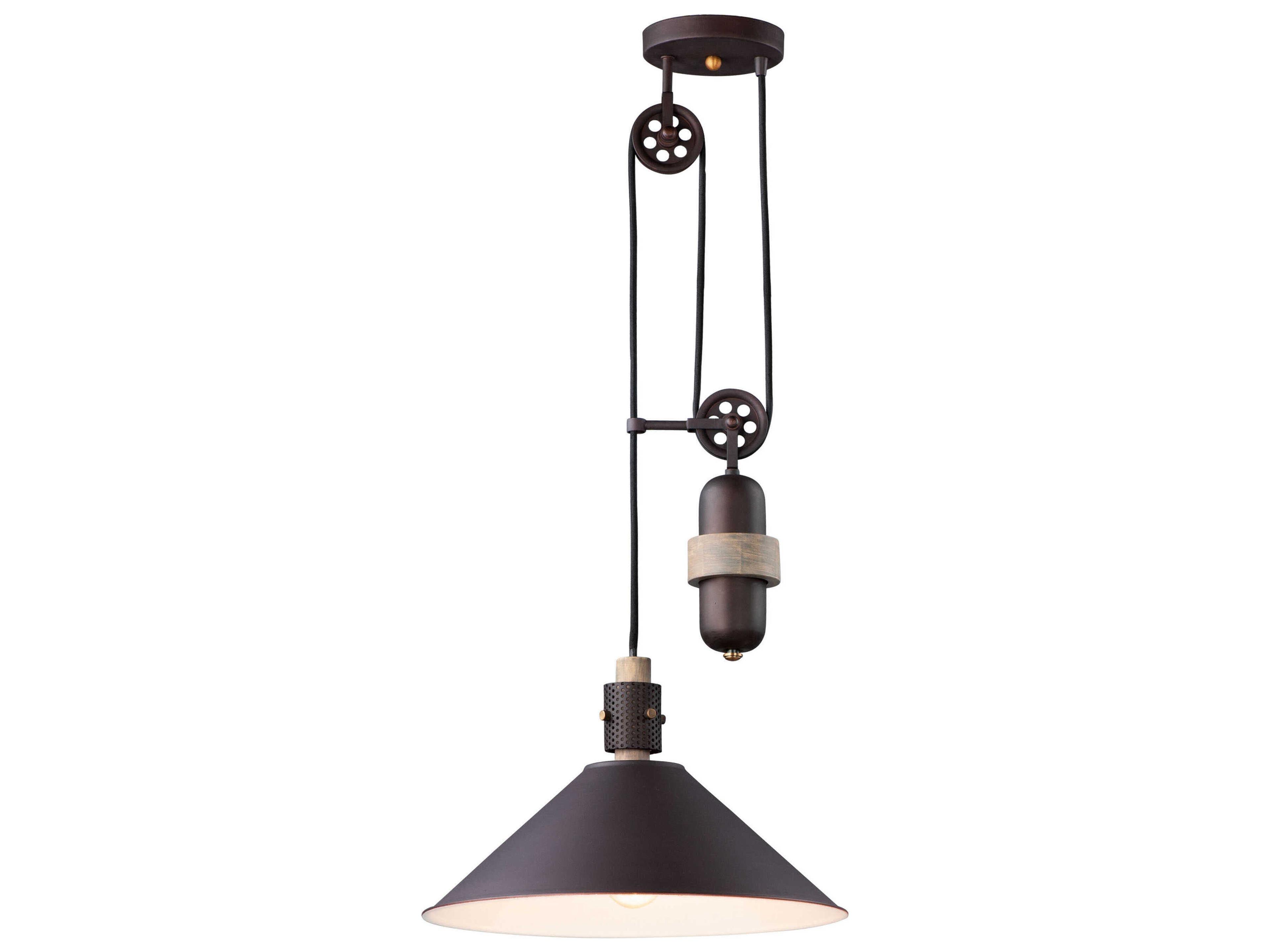 Maxim Lighting Tucson 1-Light Oil Rubbed Bronze Weathered Wood Brown Empire Pendant