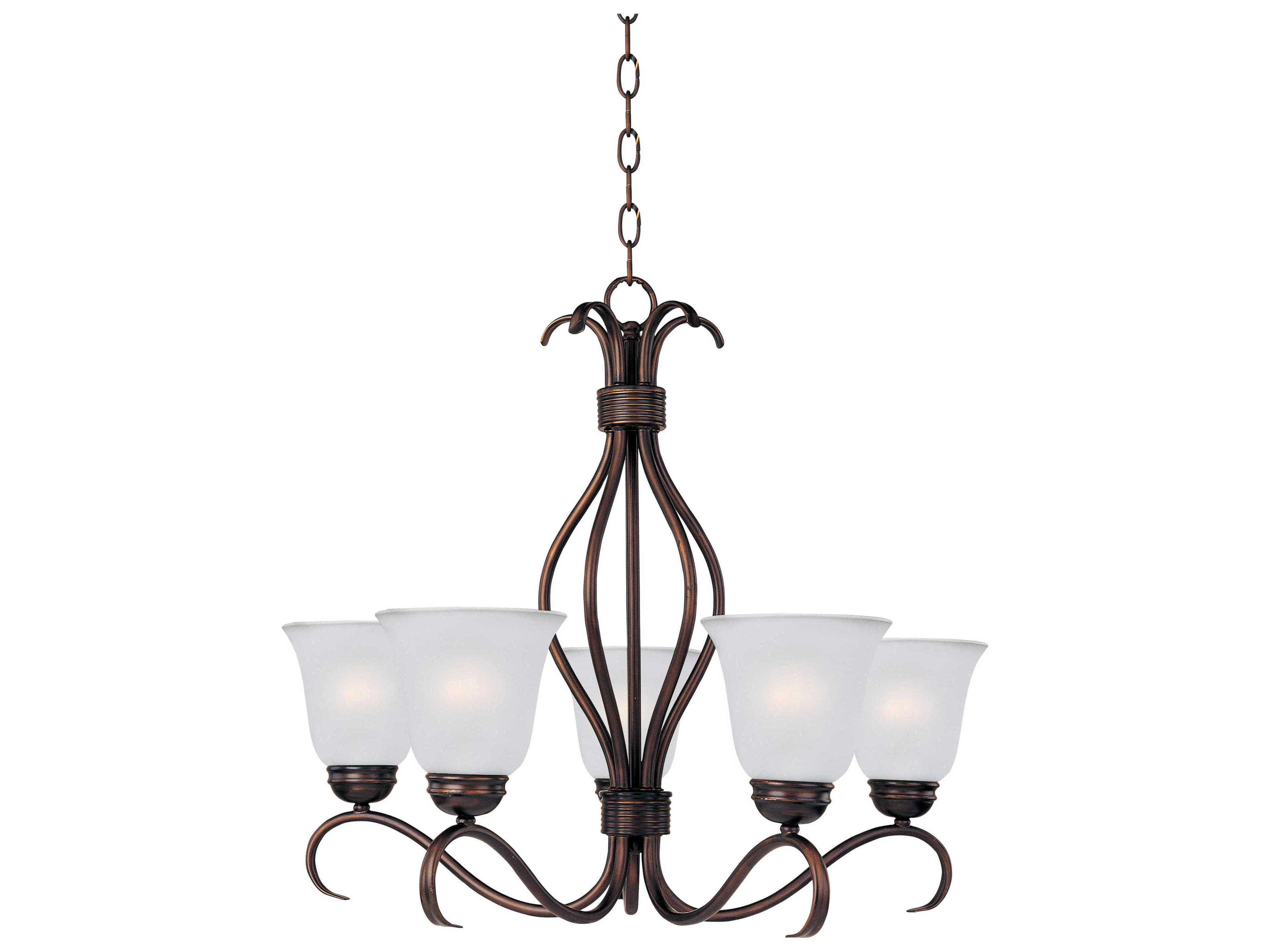 Maxim Lighting Basix 5-Light Oil Rubbed Bronze Glass Bell Chandelier