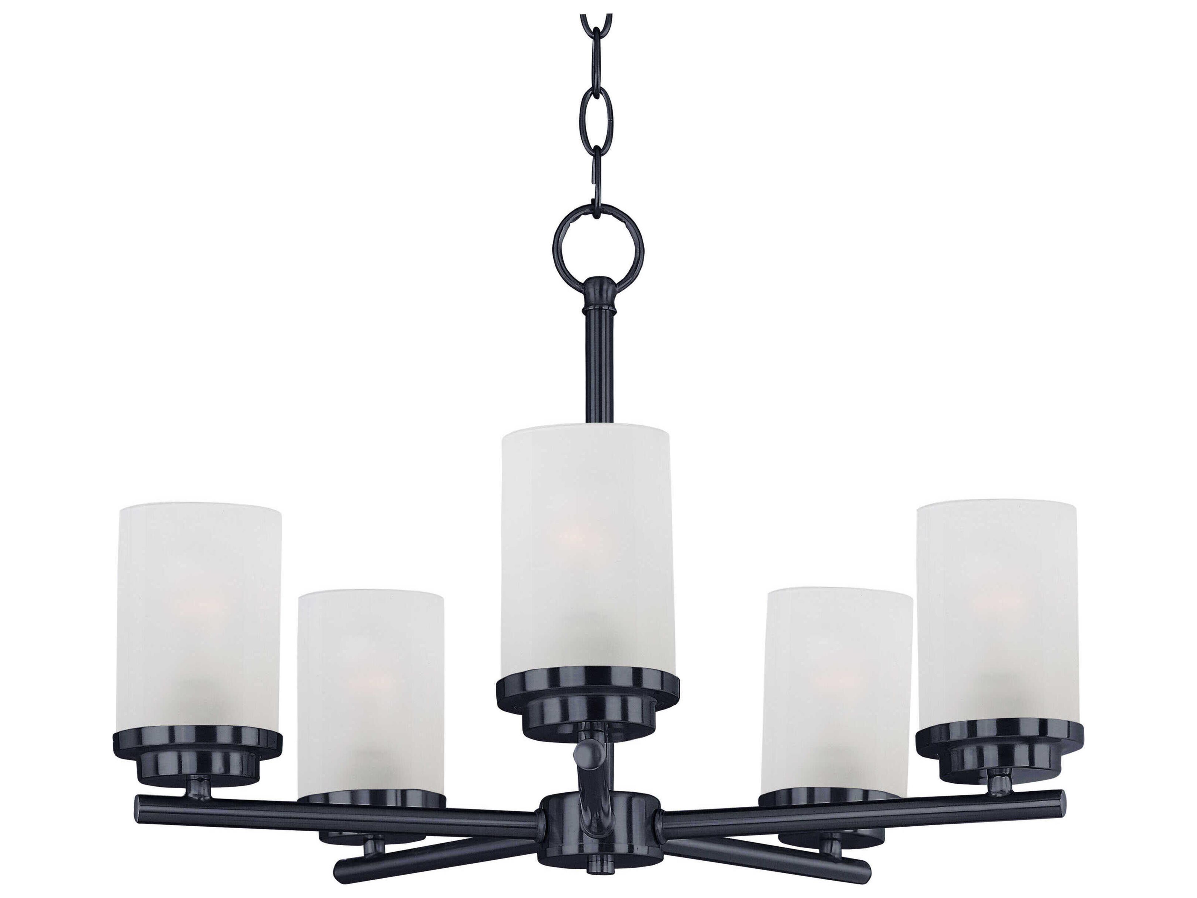 Maxim Lighting Corona 5-Light Black Glass Cylinder Chandelier