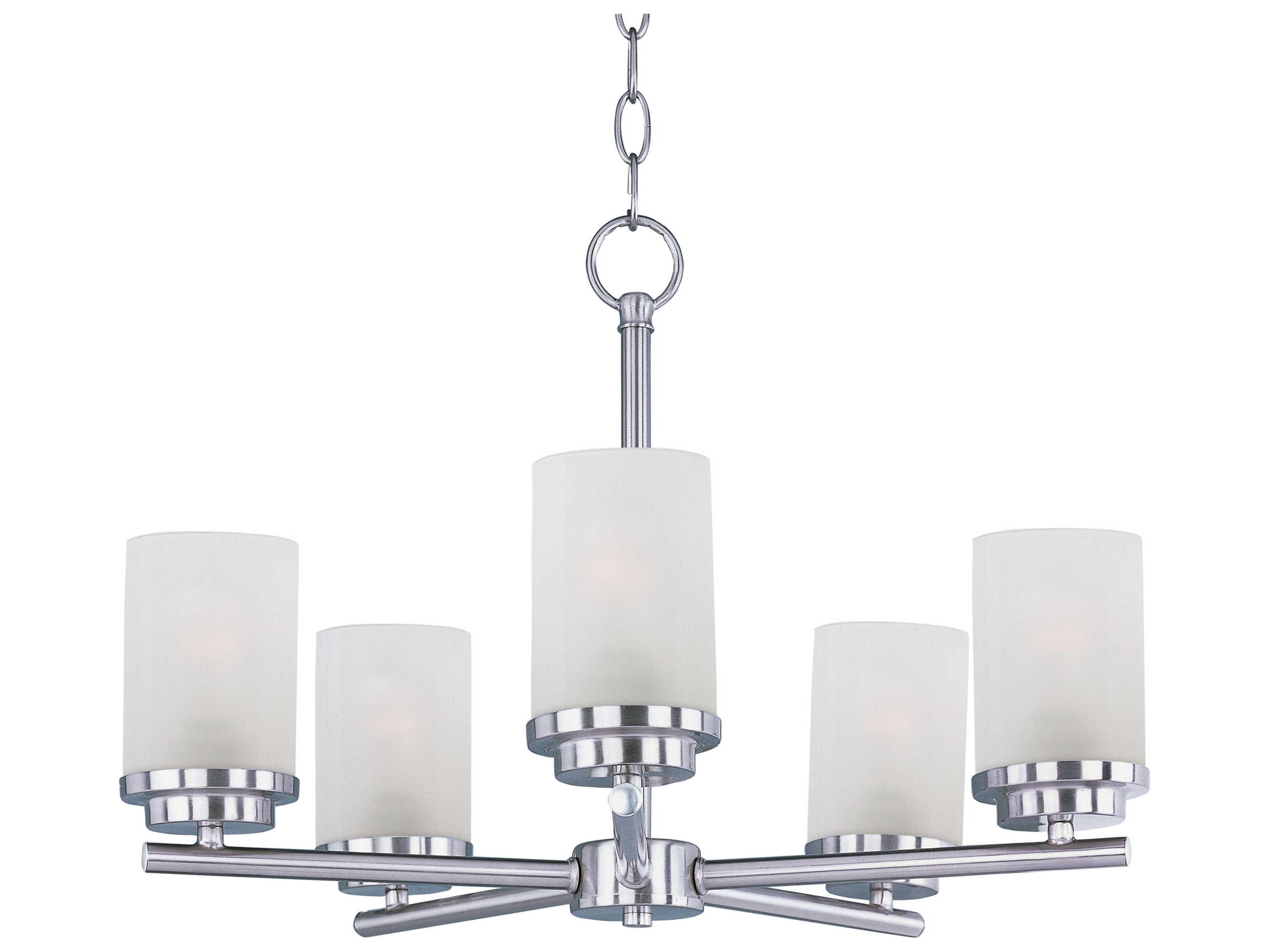 Maxim Lighting Corona 5-Light Satin Nickel Glass Cylinder Chandelier