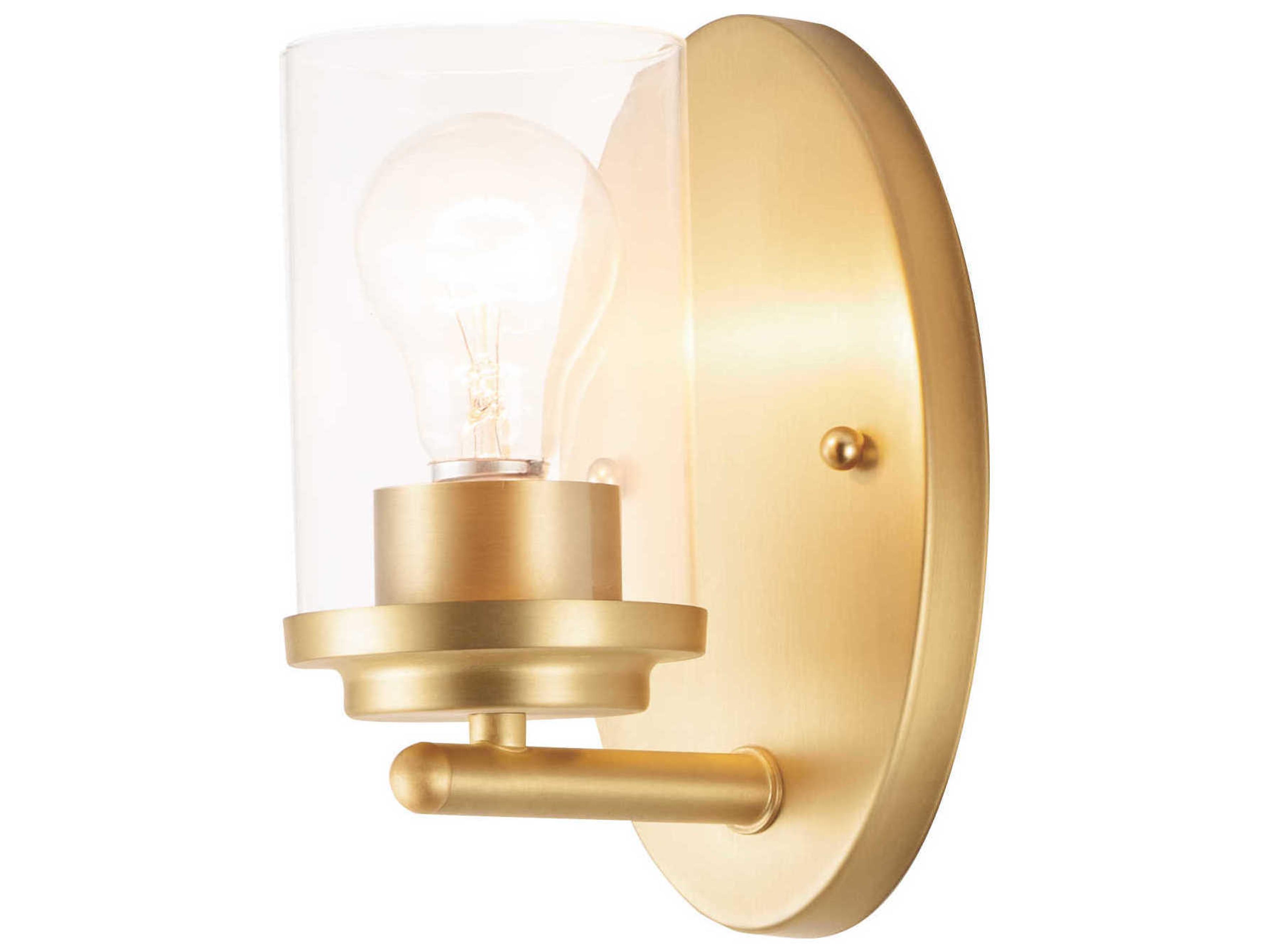 Maxim Lighting Corona 1-Light Satin Brass Glass Wall Sconce