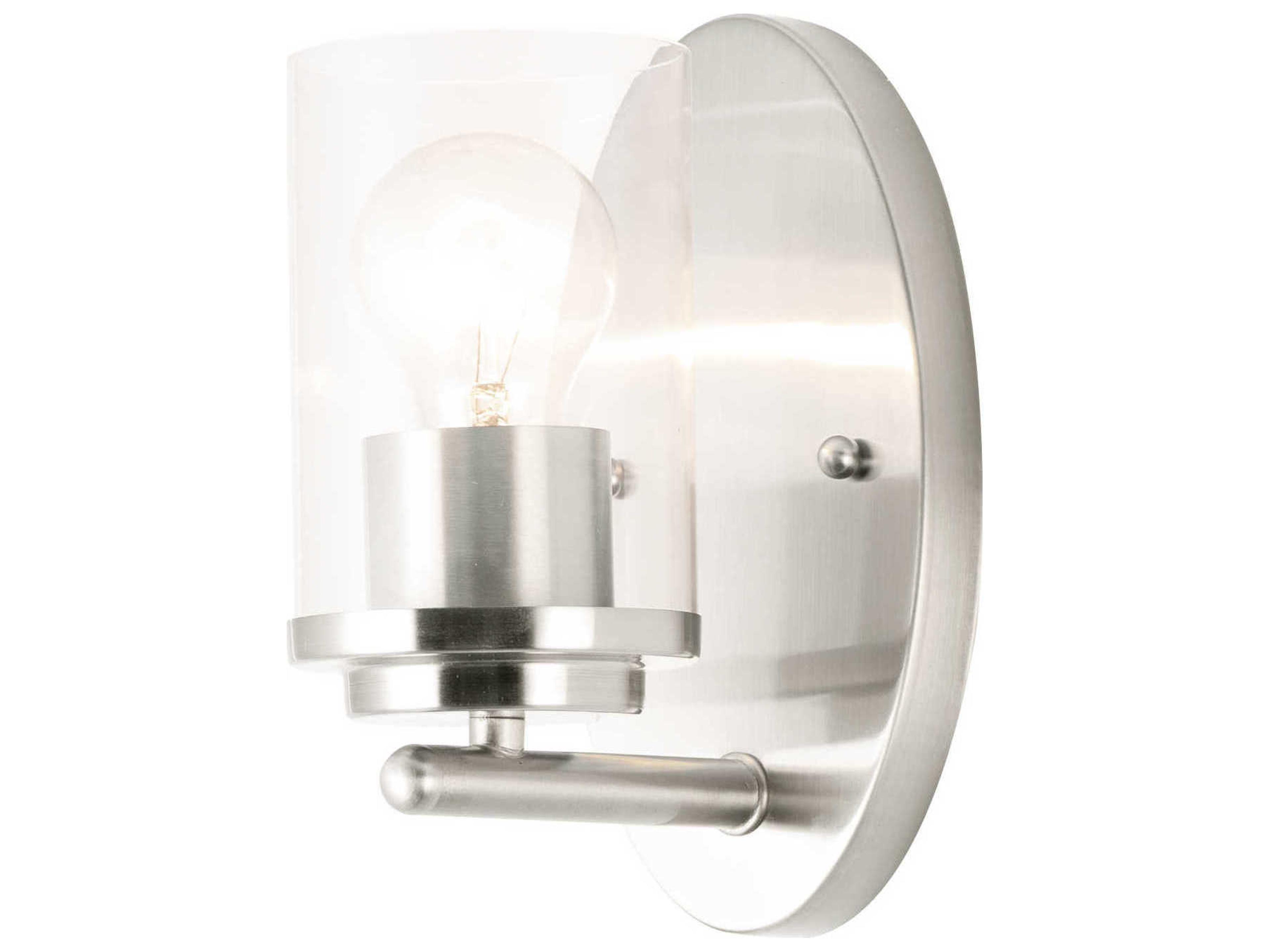 Maxim Lighting Corona 1-Light Satin Nickel Glass Wall Sconce