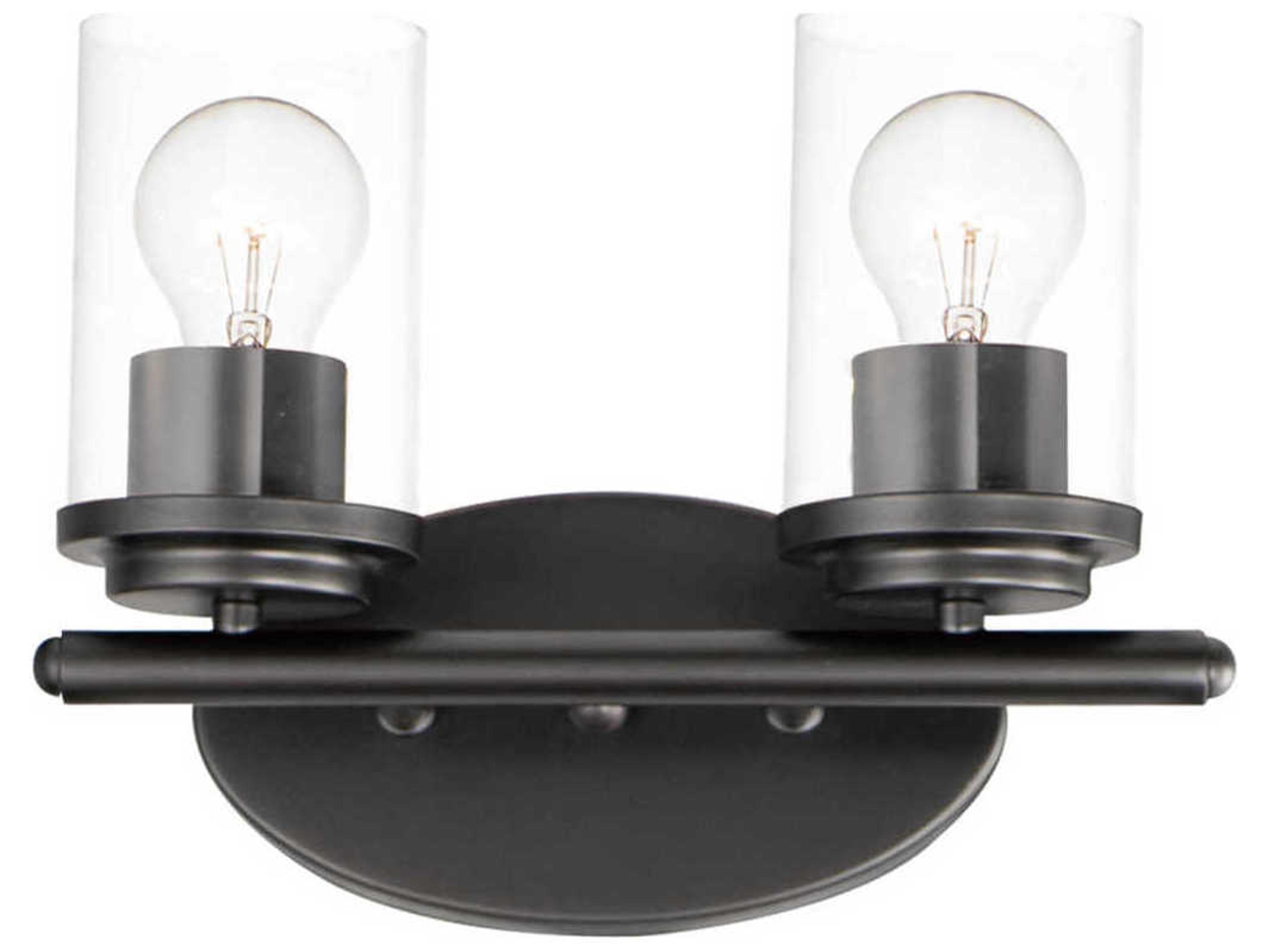 Maxim Lighting Corona 2-Light Black Glass Vanity Light