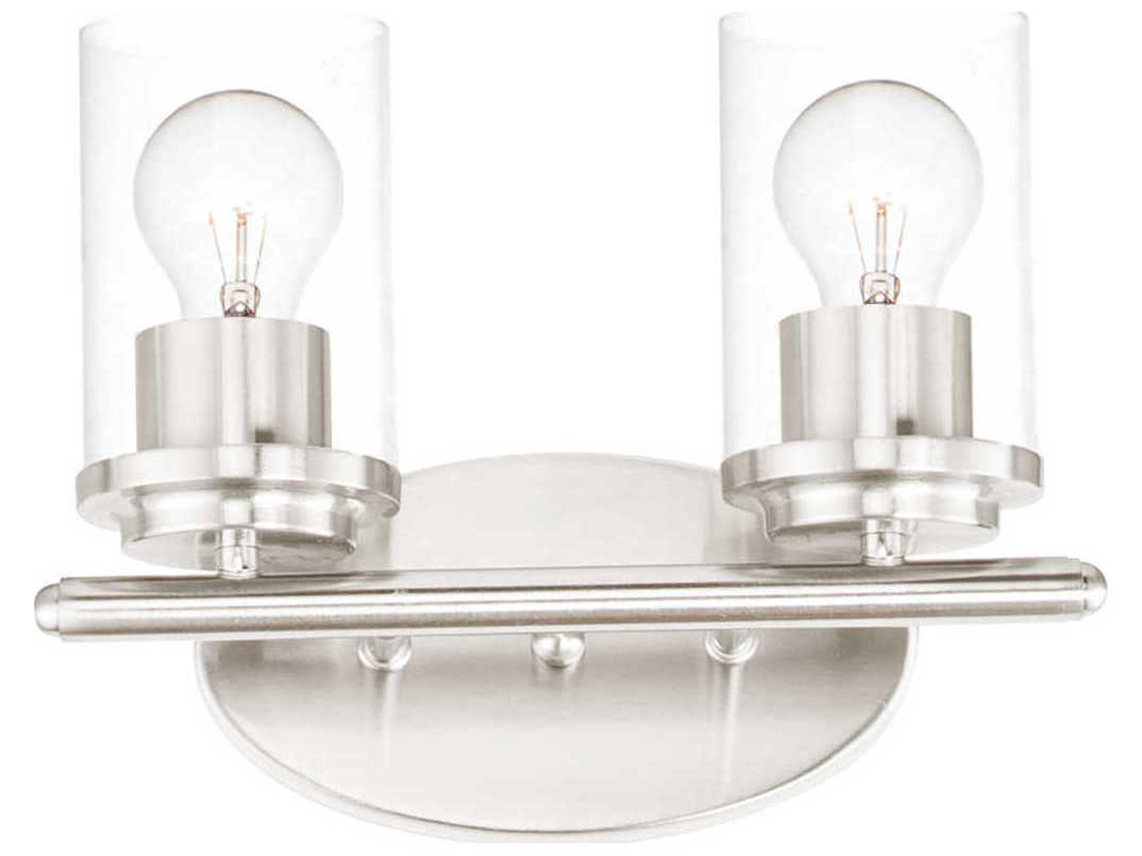 Maxim Lighting Corona 2-Light Satin Nickel Glass Vanity Light