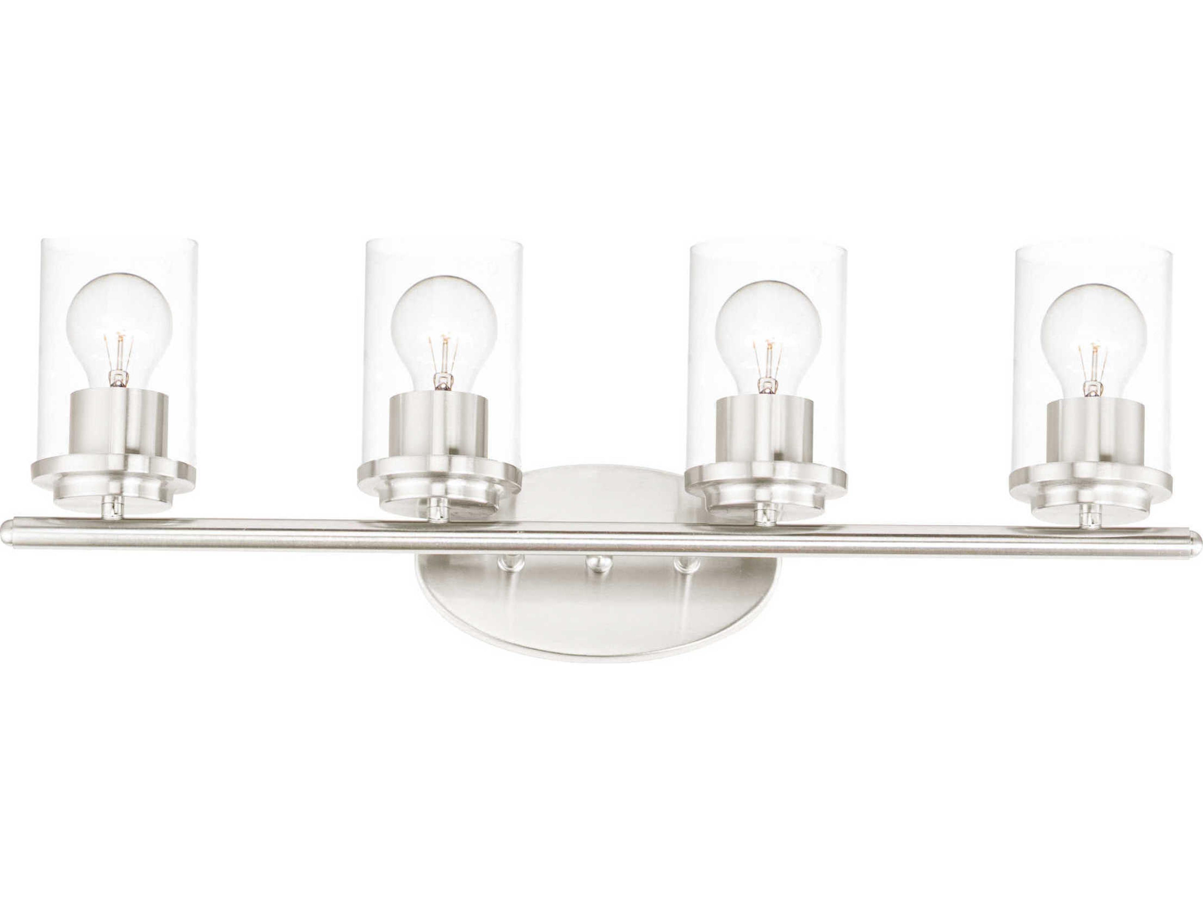 Maxim Lighting Corona 4-Light Satin Nickel Glass Vanity Light
