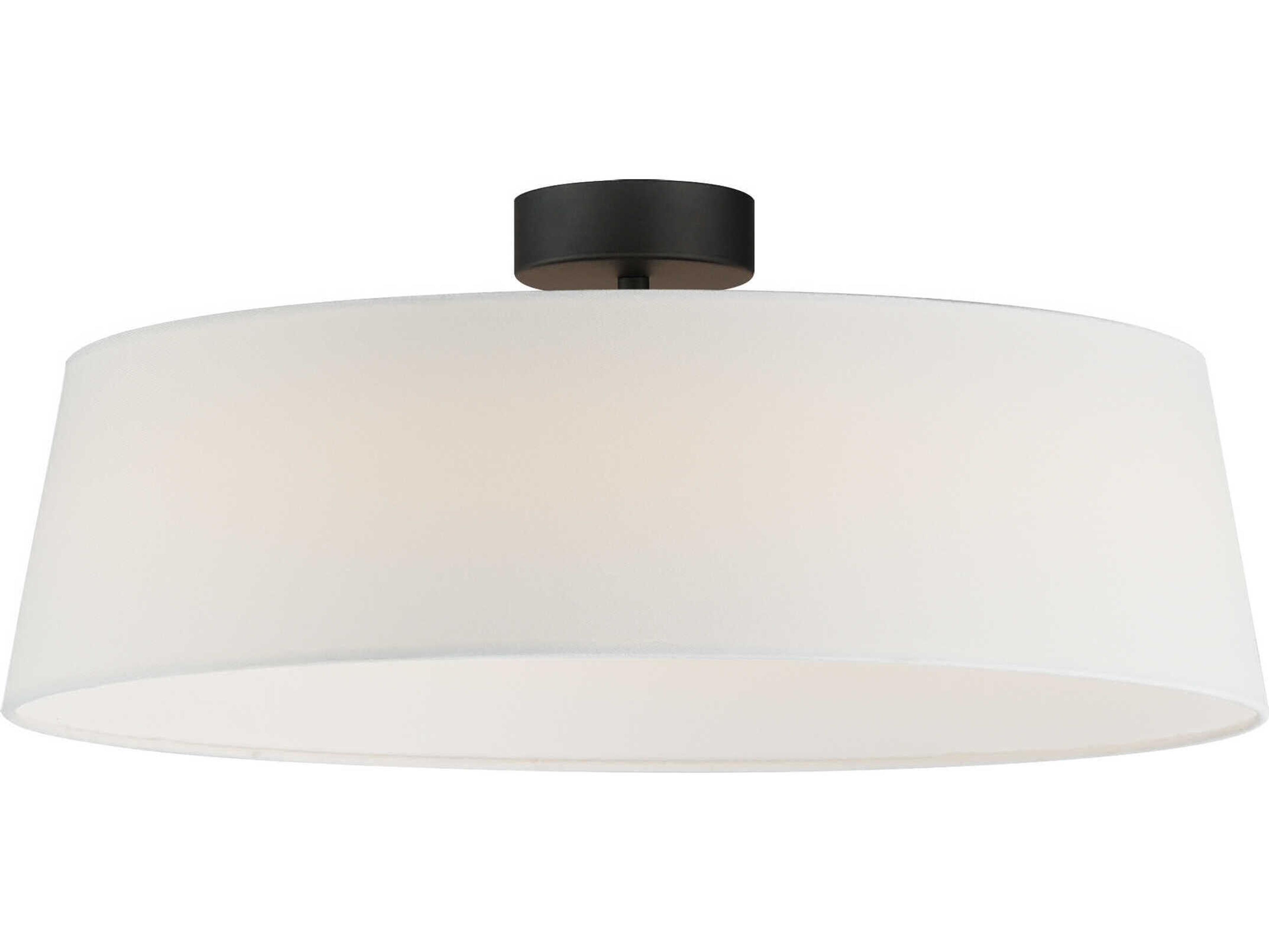 Maxim Lighting Paramount 1-Light Black Drum Round Flush Mount