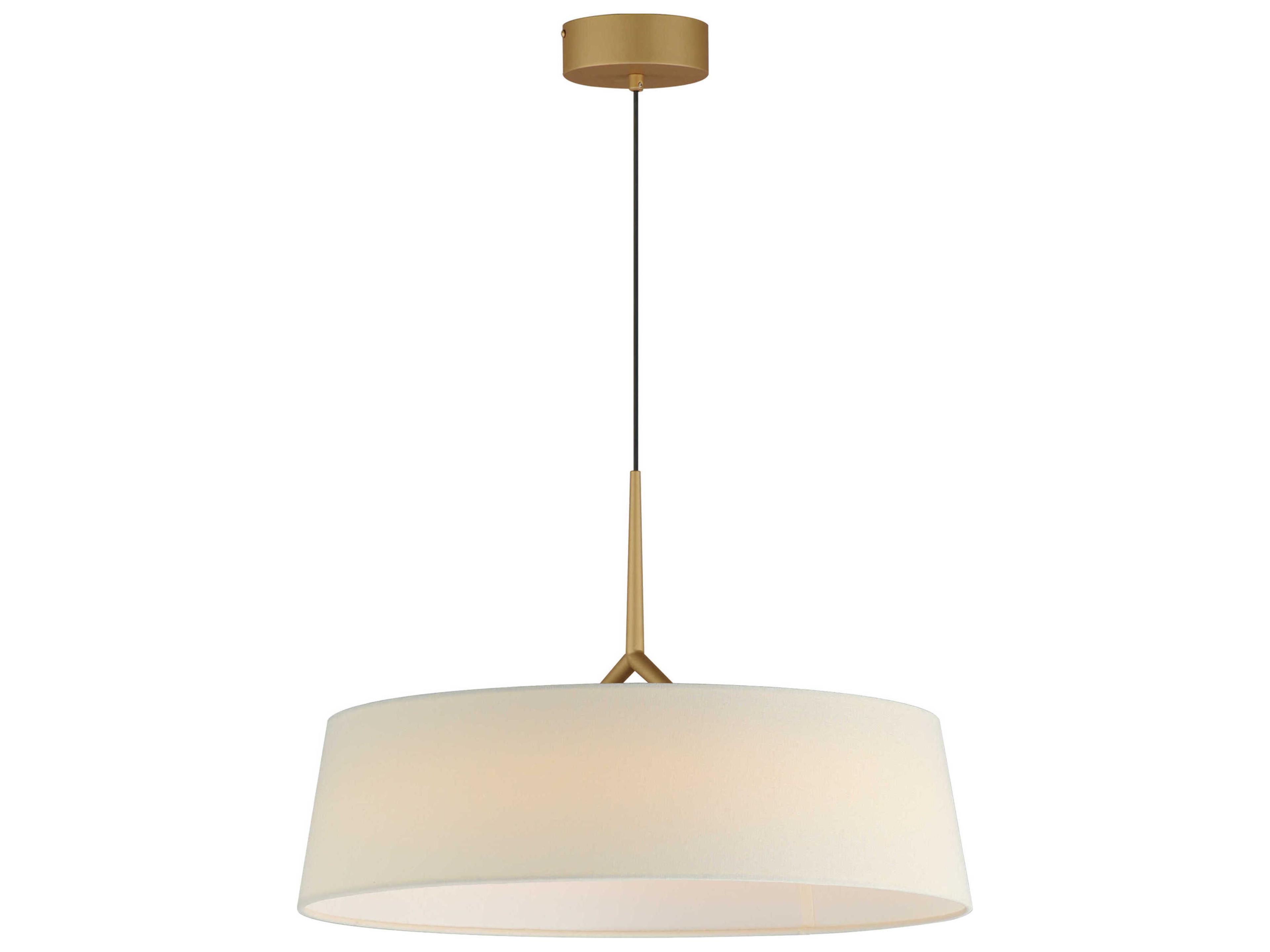 Maxim Lighting Paramount 1-Light Natural Aged Brass Drum Round Pendant