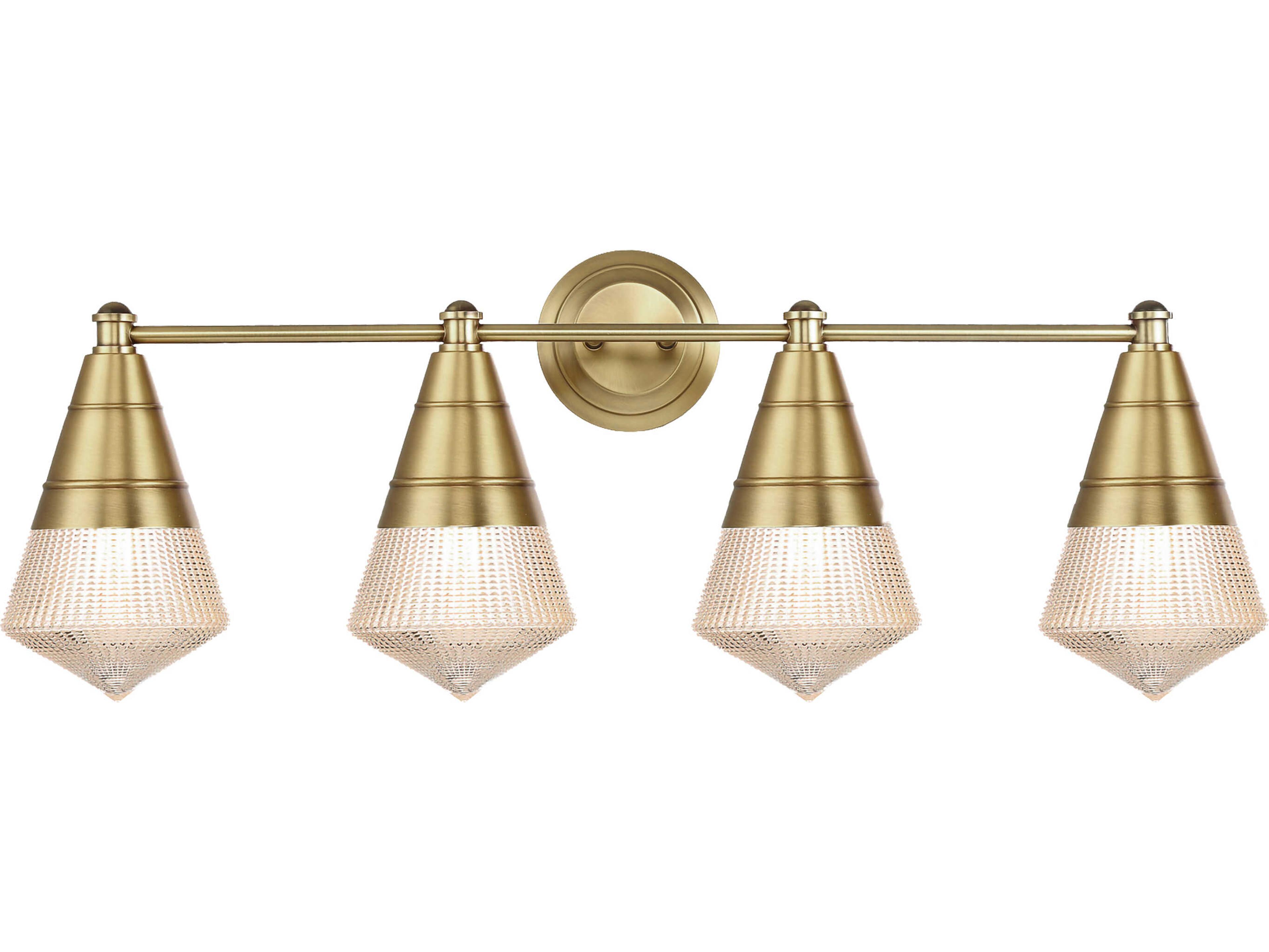 Maxim Lighting Hargreaves 4-Light Natural Aged Brass Vanity Light