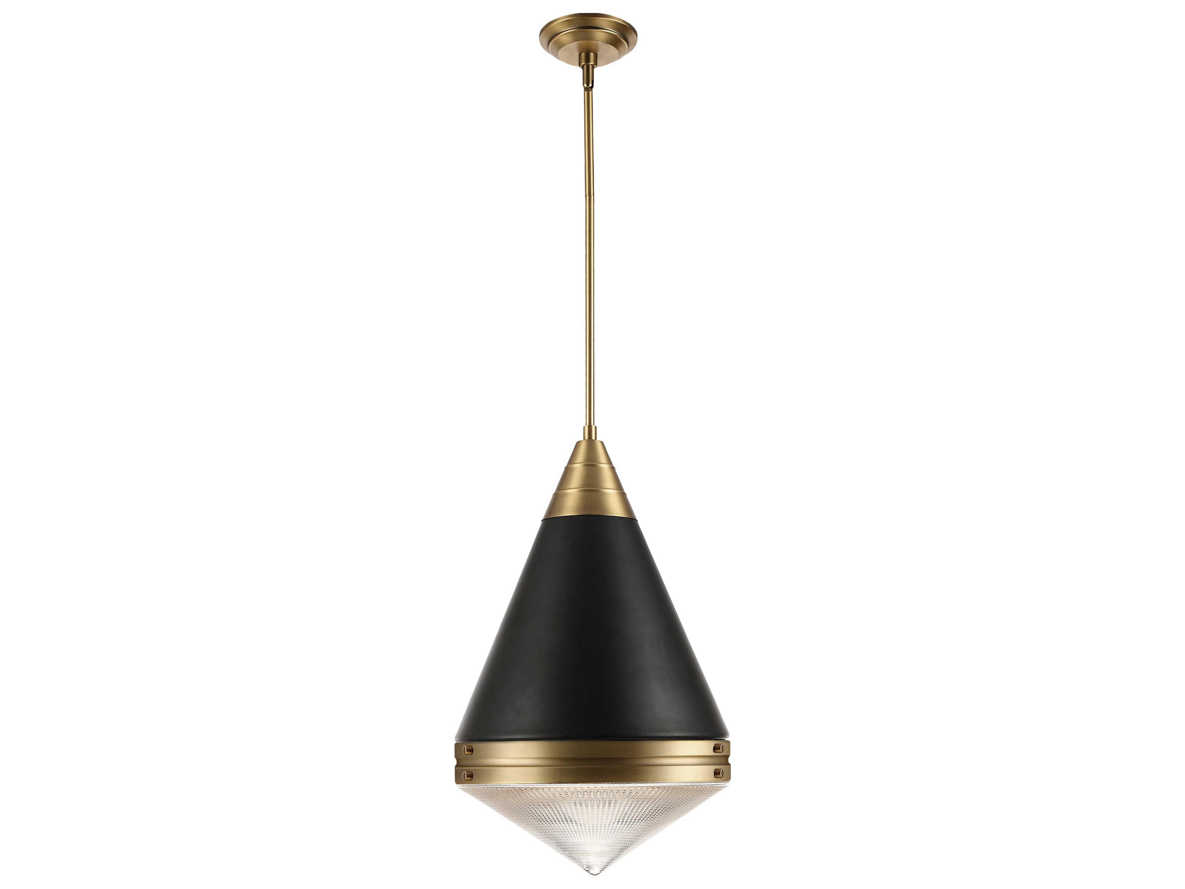 Maxim Lighting Hargreaves 1-Light Black Natural Aged Brass Pendant