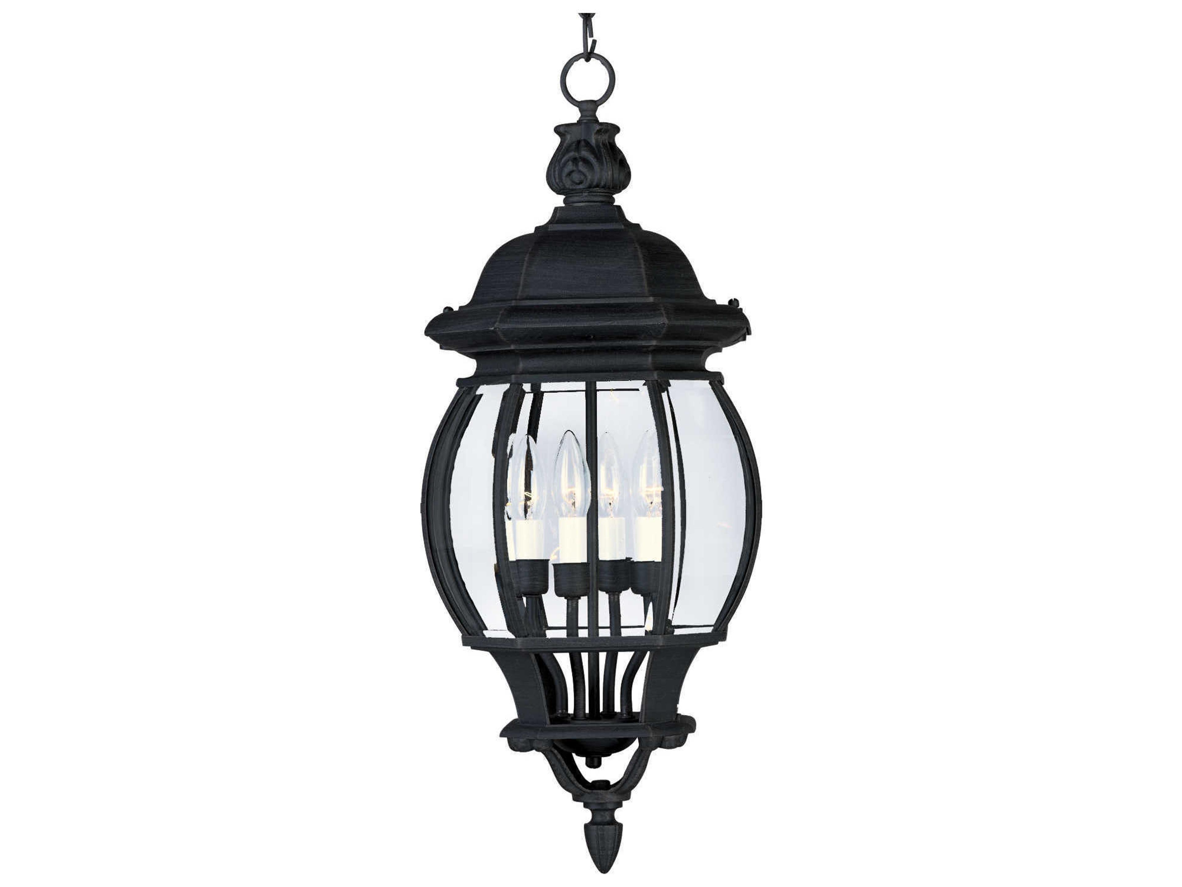 Crown Hill & Clear Glass 4 - Light Outdoor Hanging Light