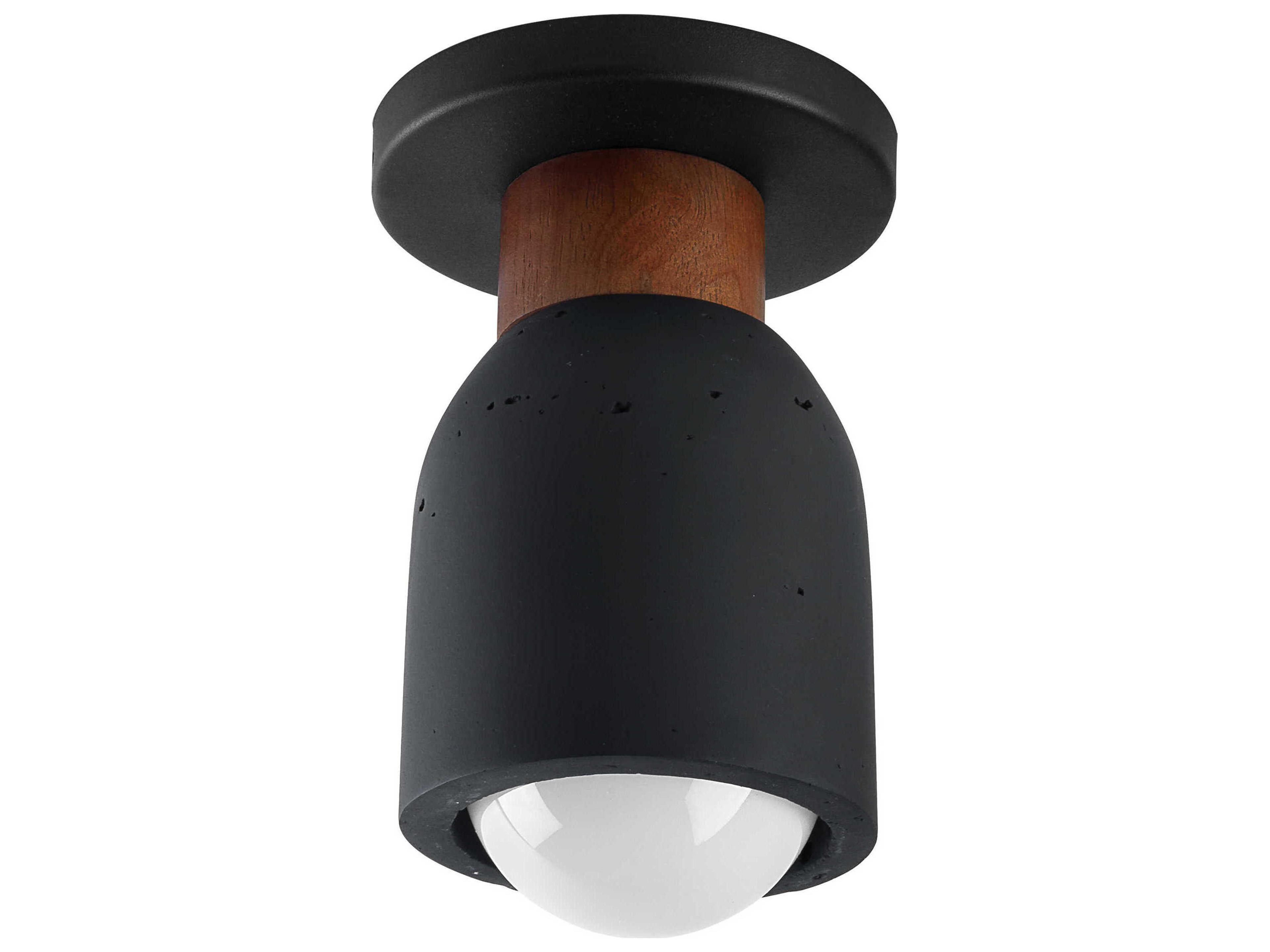 Maxim Lighting Pompeii 1-Light Lava Black Cylinder Flush Mount