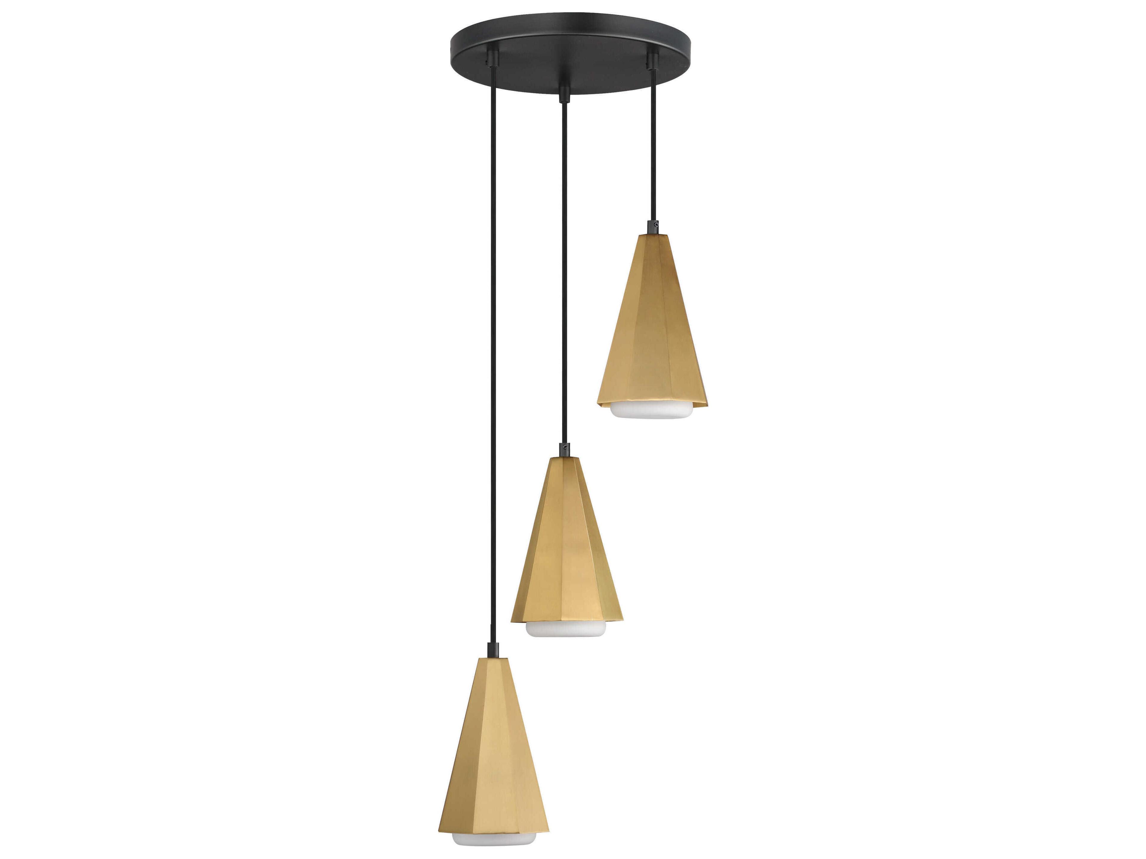 Maxim Lighting Rizzo 3-Light Black Antique Brass Pendant