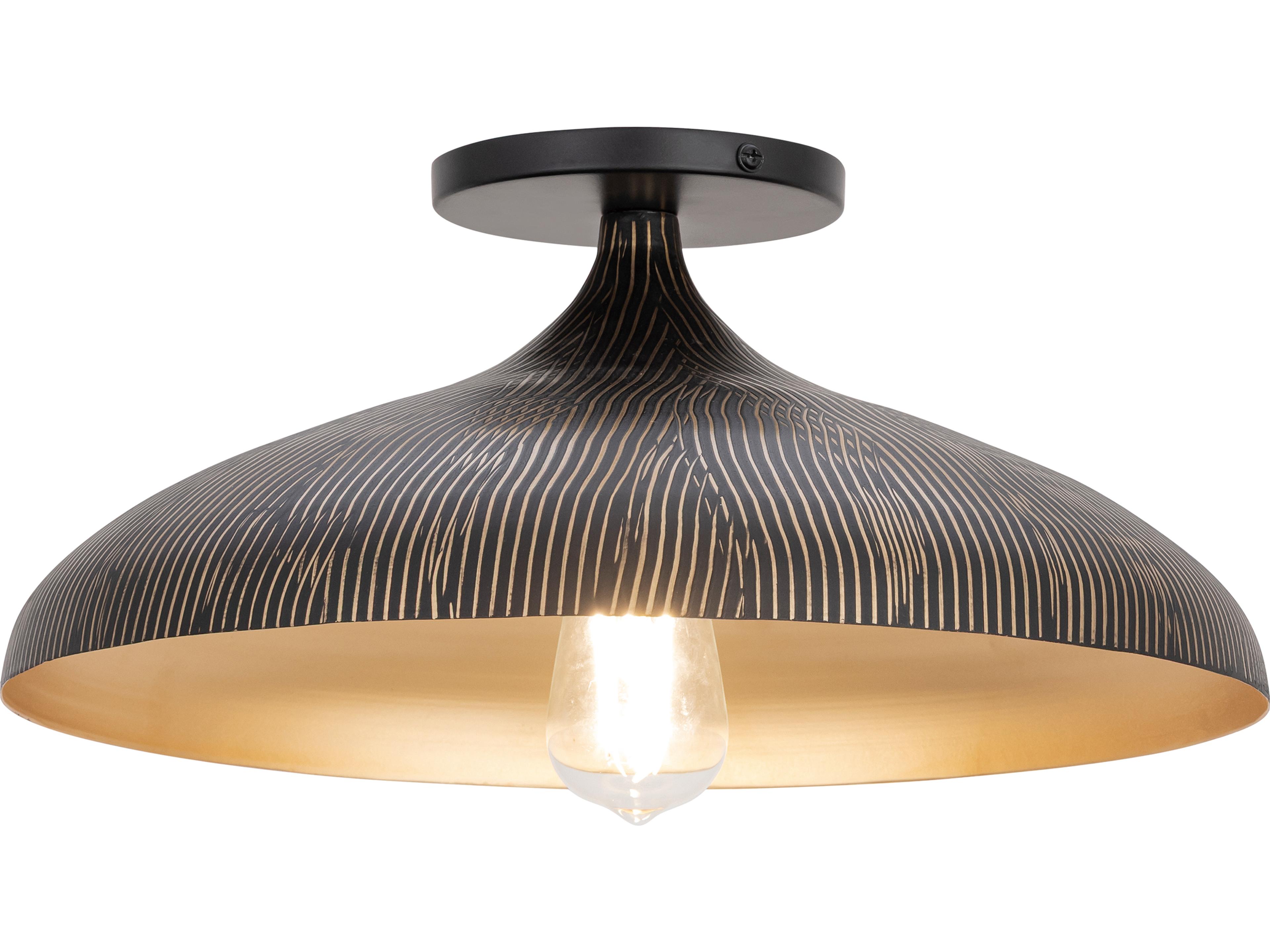 Maxim Lighting Fleur 1-Light Black Gold Flush Mount