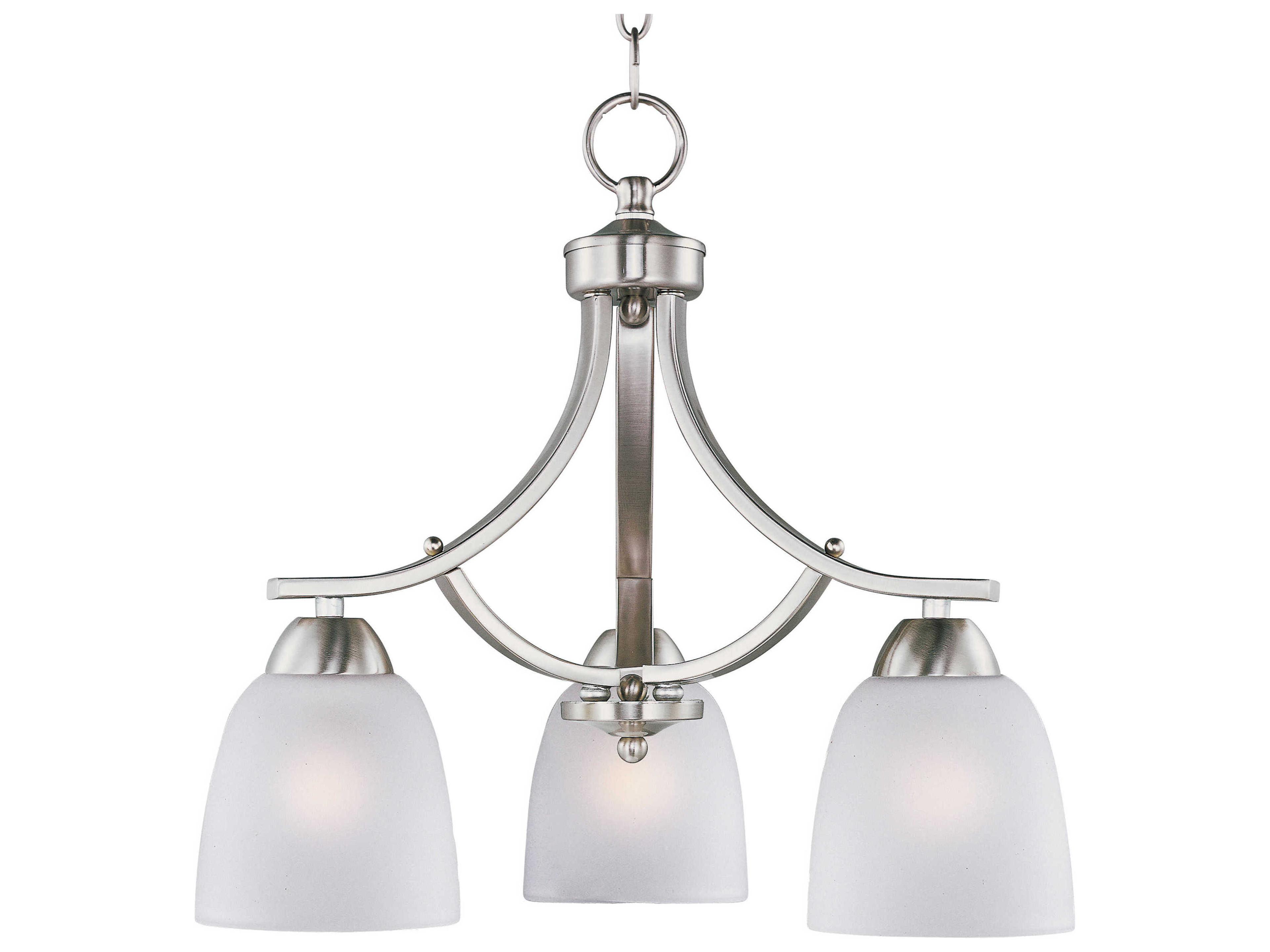 Maxim Lighting Axis 3-Light Satin Nickel Glass Bell Chandelier
