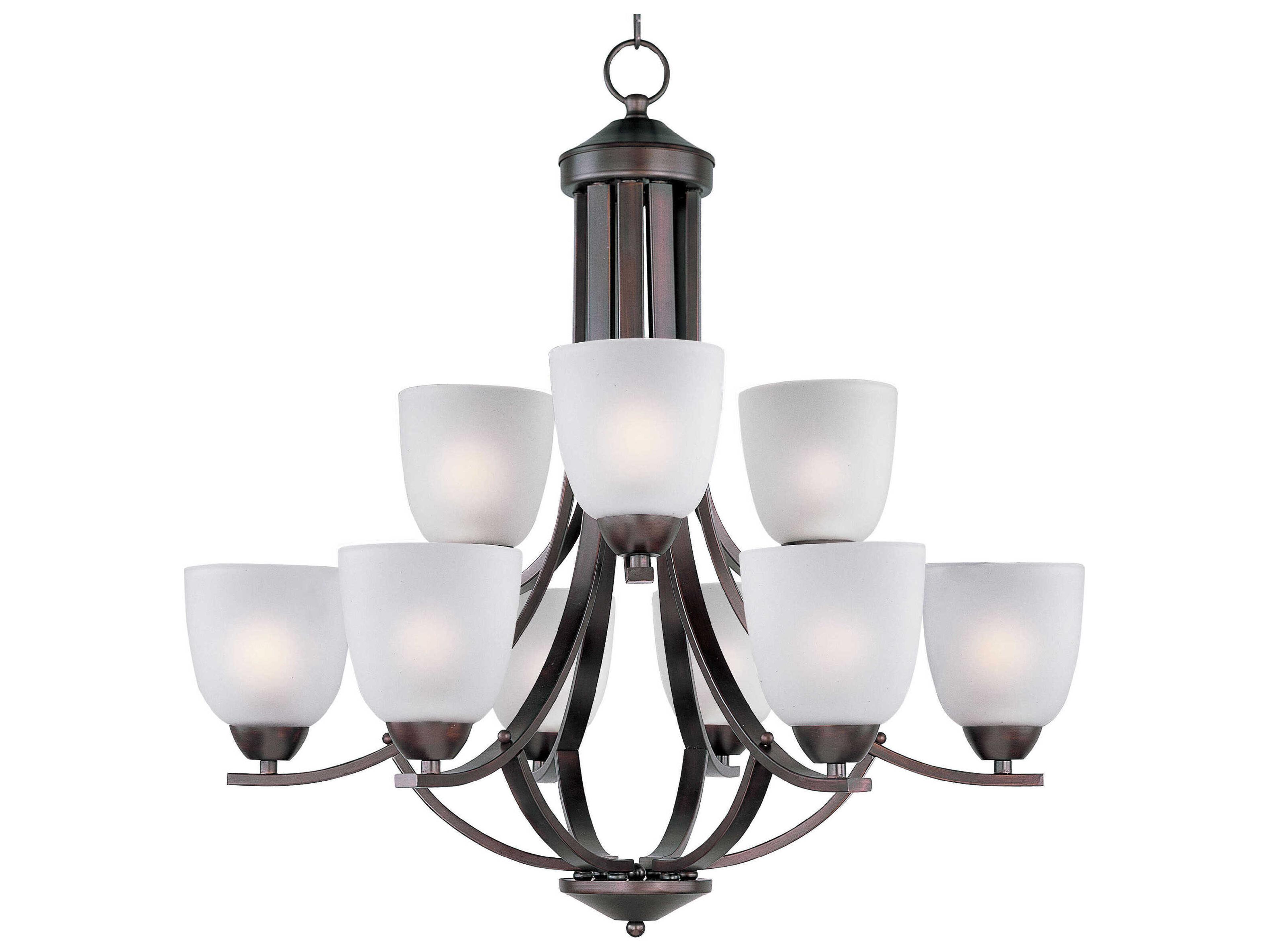 Maxim Lighting Axis 9-Light Oil Rubbed Bronze Glass Bell Tiered Chandelier