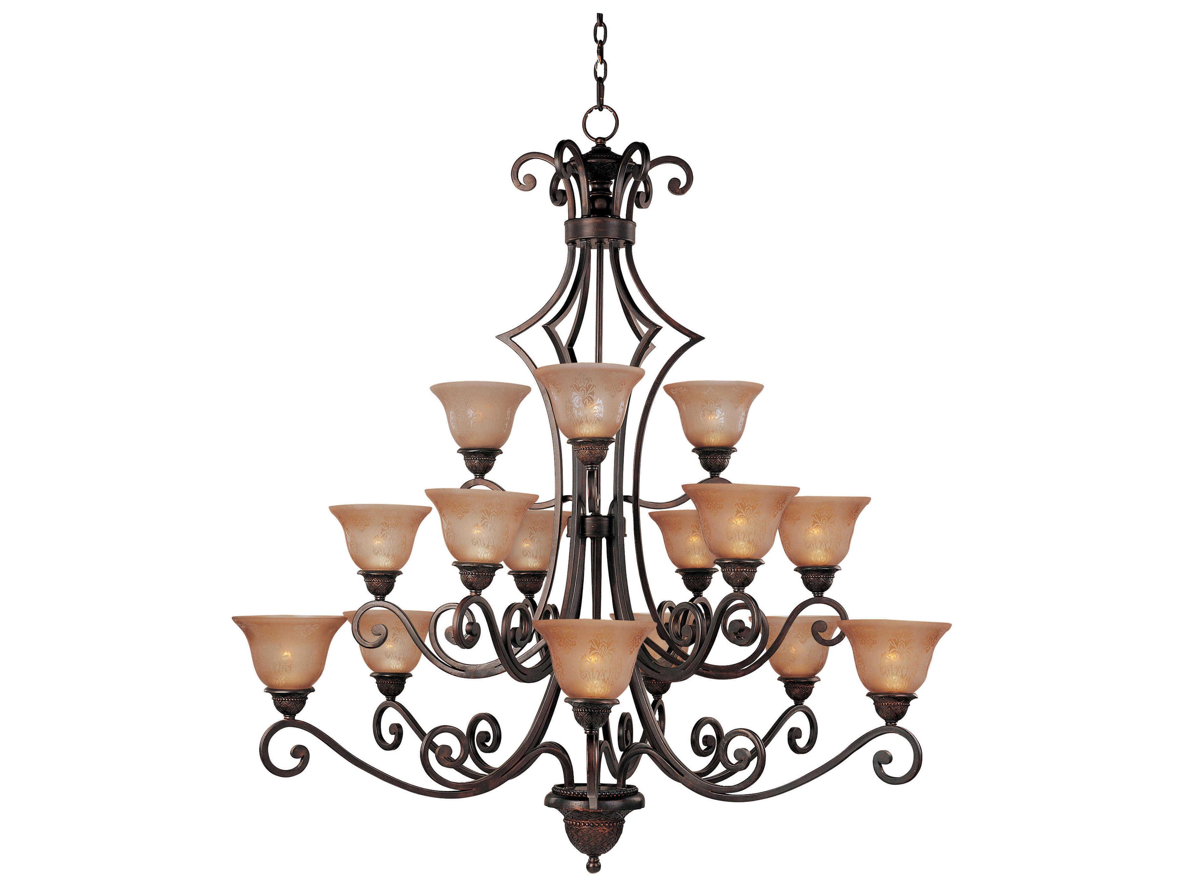 Maxim Lighting Symphony 15-Light Oil Rubbed Bronze Glass Bell Tiered Chandelier