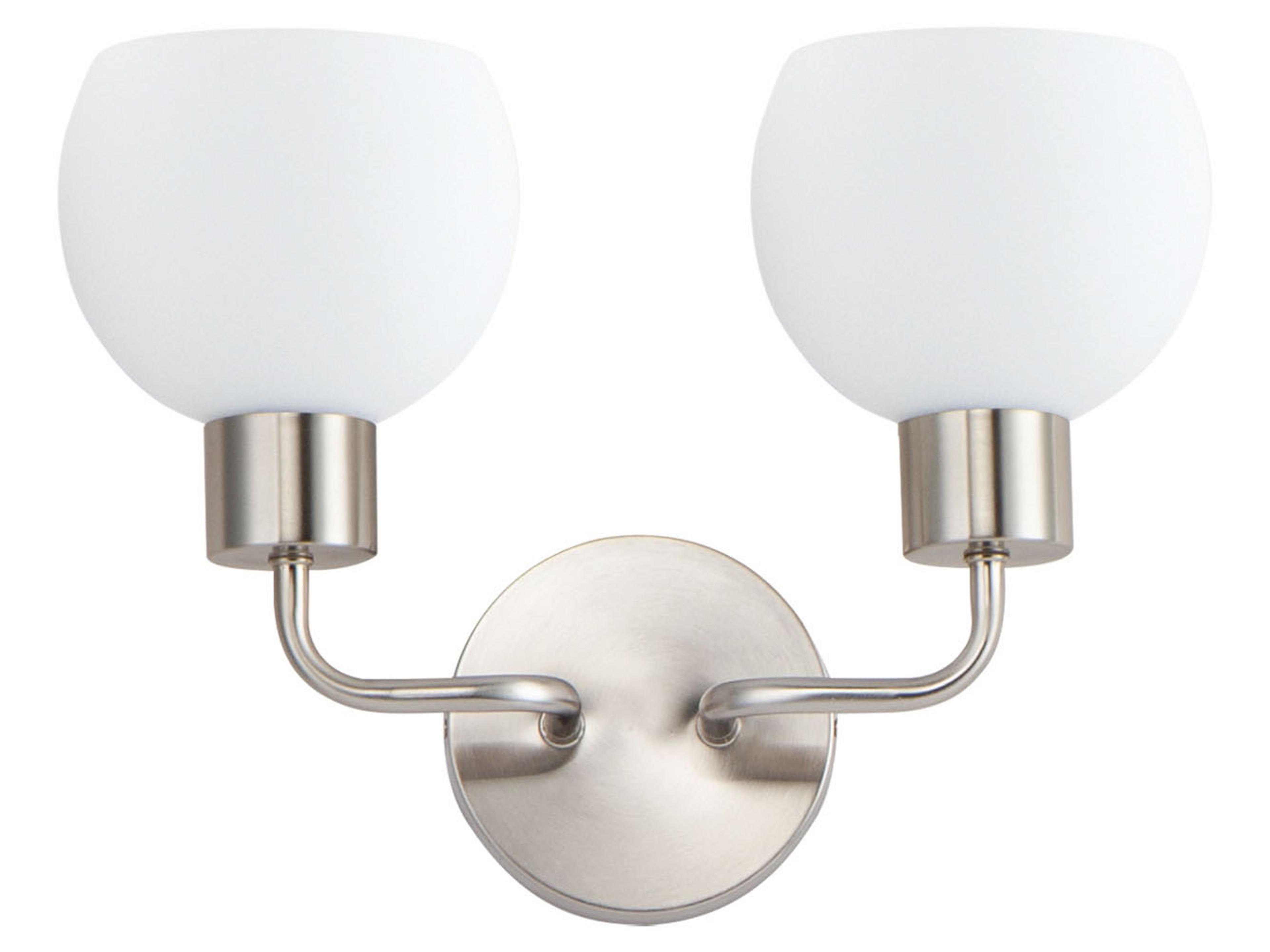 Maxim Lighting Coraline 2-Light Satin Nickel Glass Wall Sconce