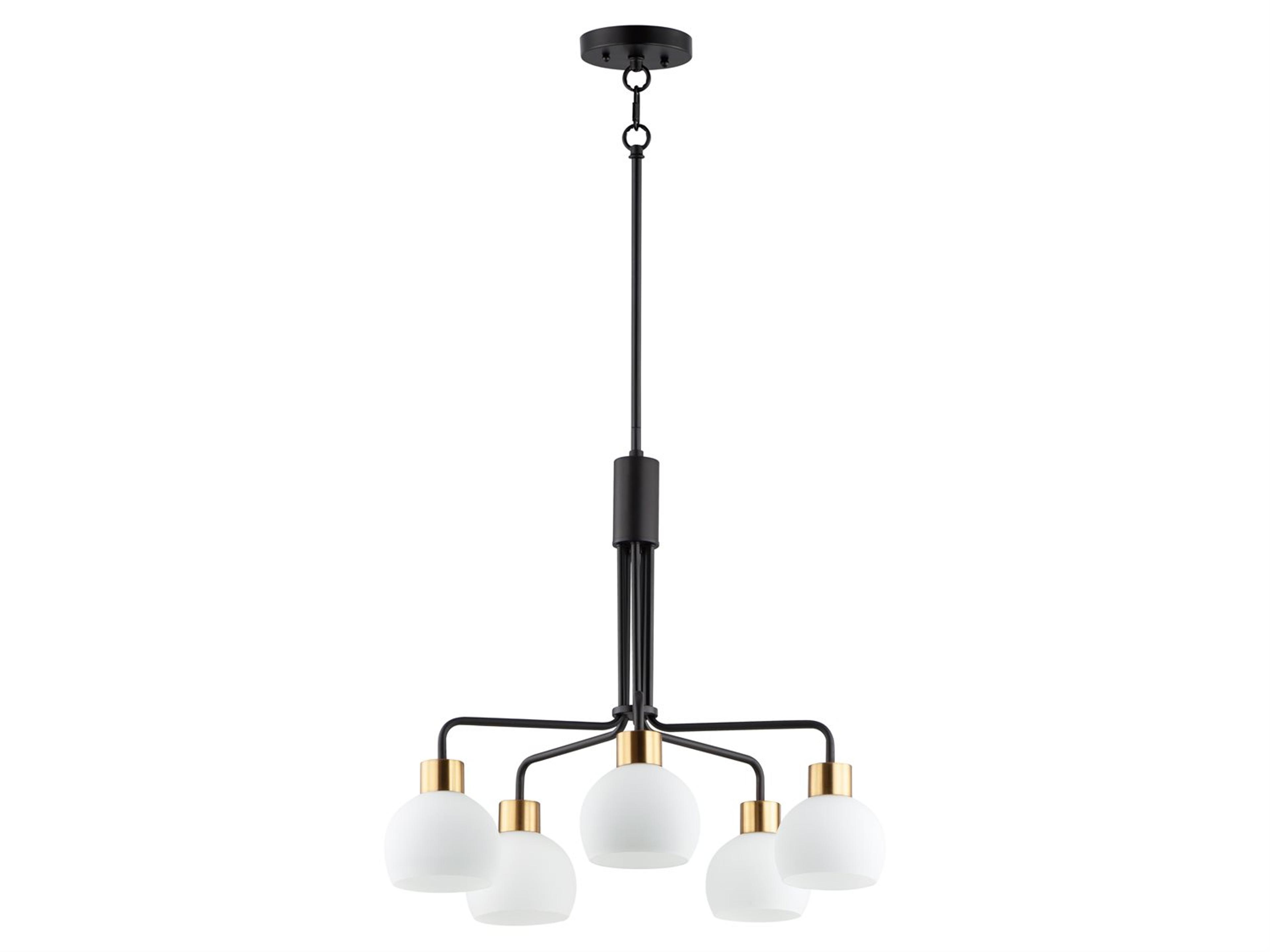 Maxim Lighting Coraline 5-Light Bronze Rupert Black Glass Chandelier