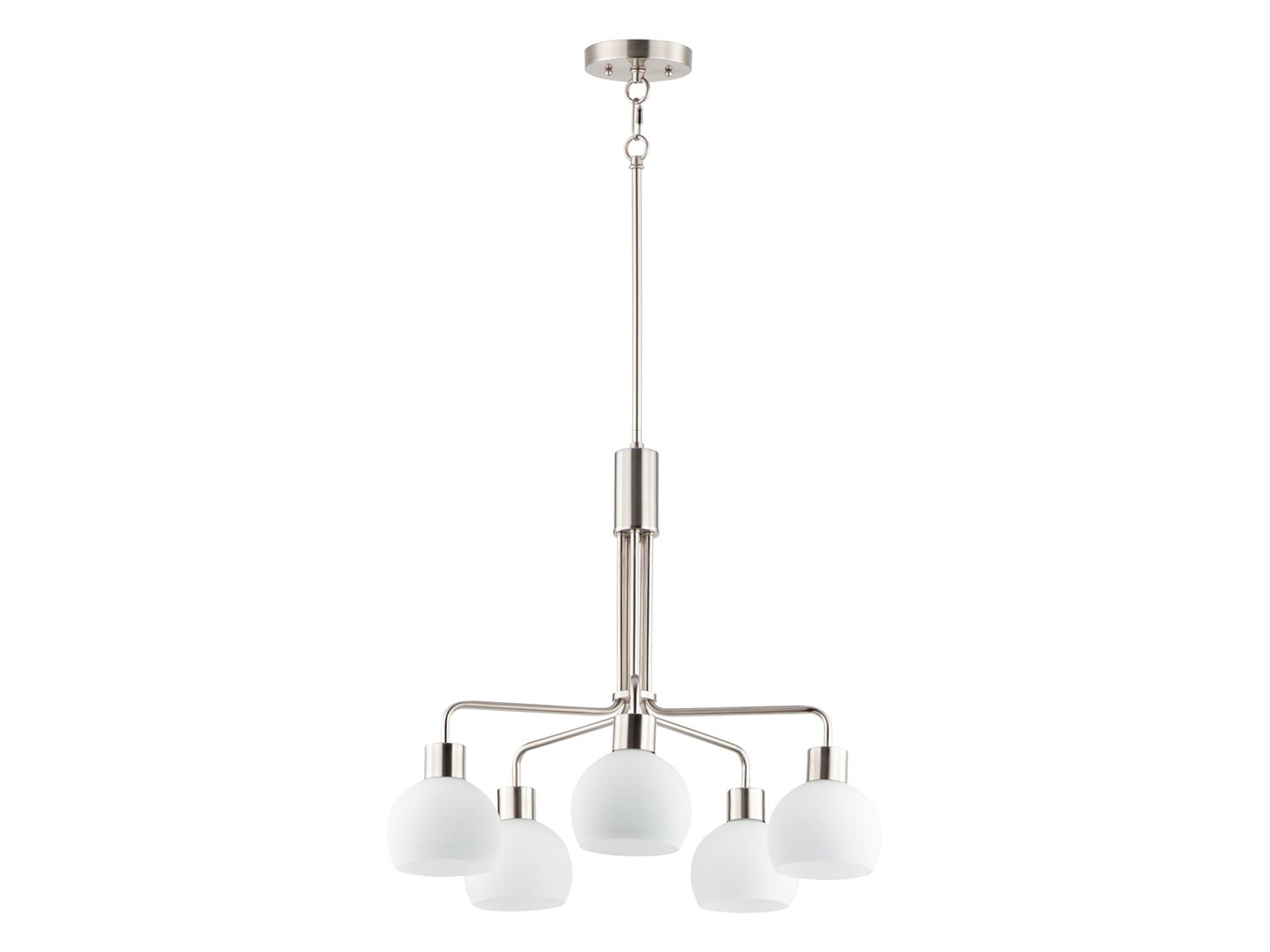 Maxim Lighting Coraline 5-Light Satin Nickel Glass Chandelier
