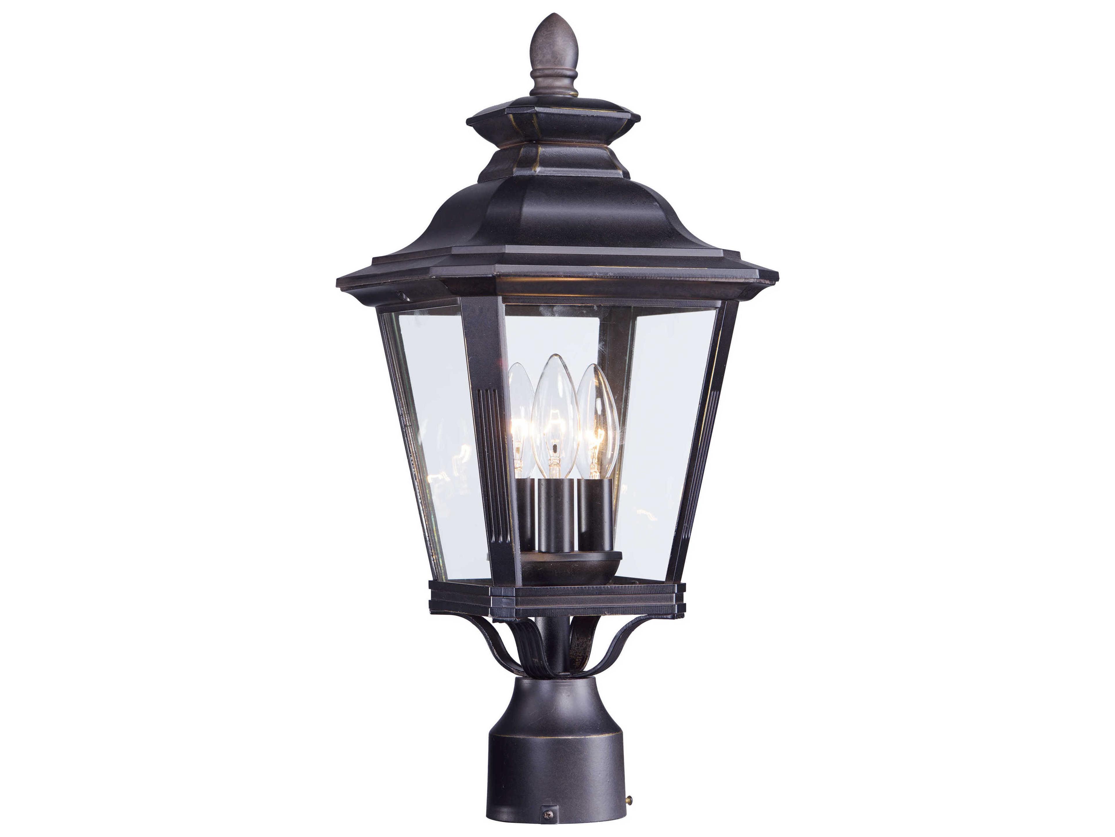 Maxim Lighting Knoxville with Clear Glass 3 - Light Outdoor Post Light