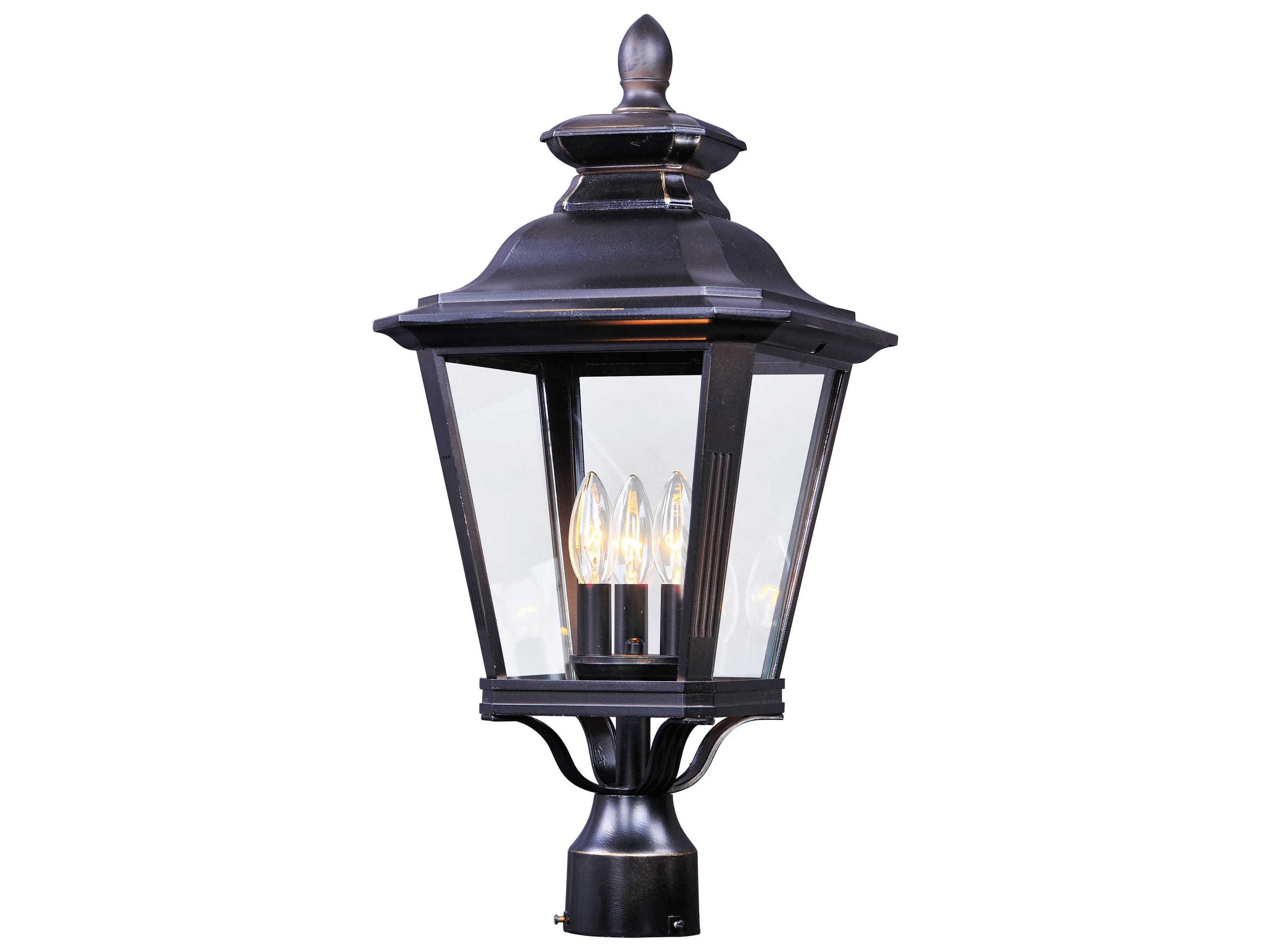 Maxim Lighting Knoxville with Clear Glass 3 - Light Outdoor Post Light