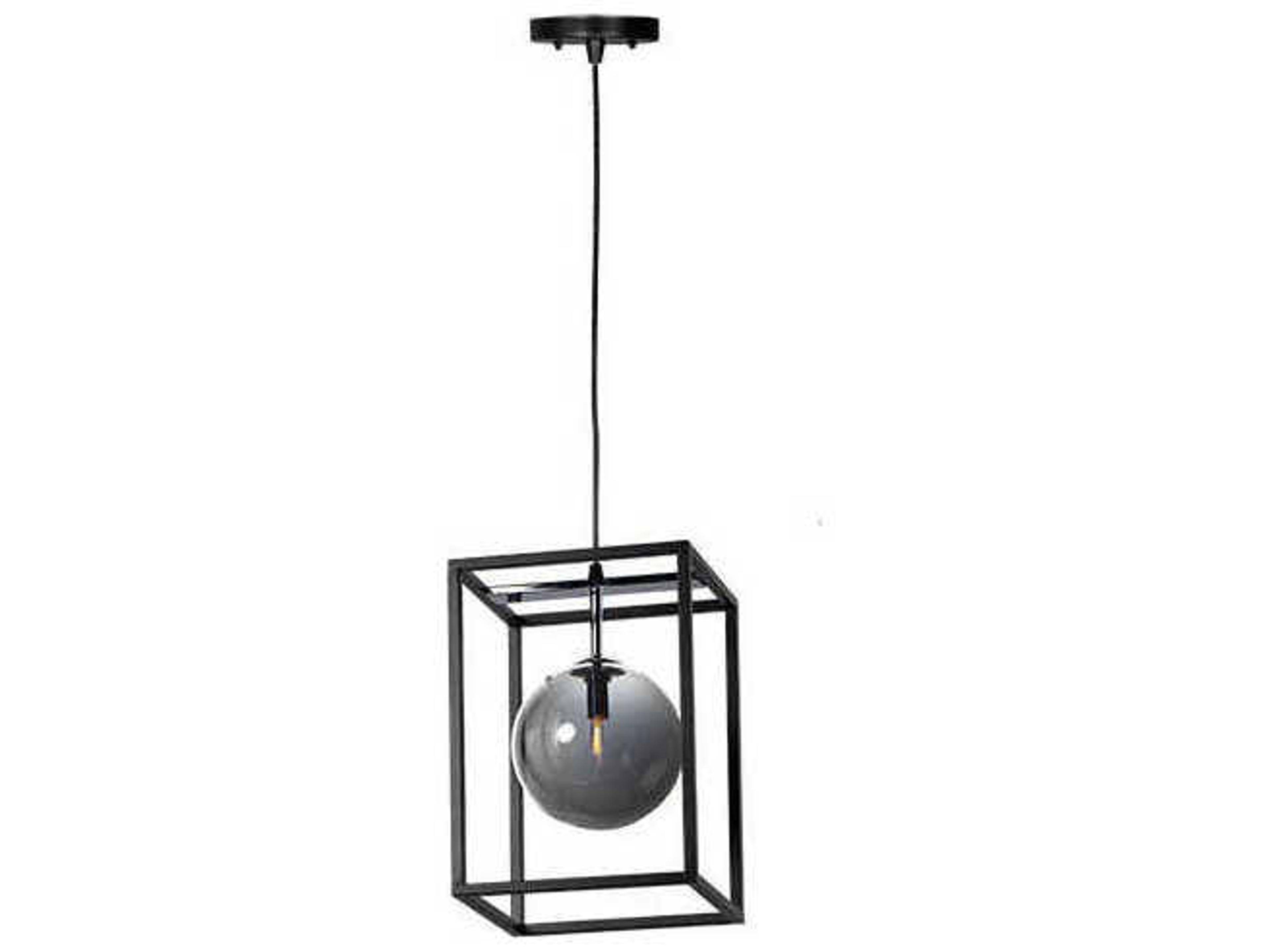 Maxim Lighting Fluid 1-Light Black Polished Chrome Lantern Mini Pendant