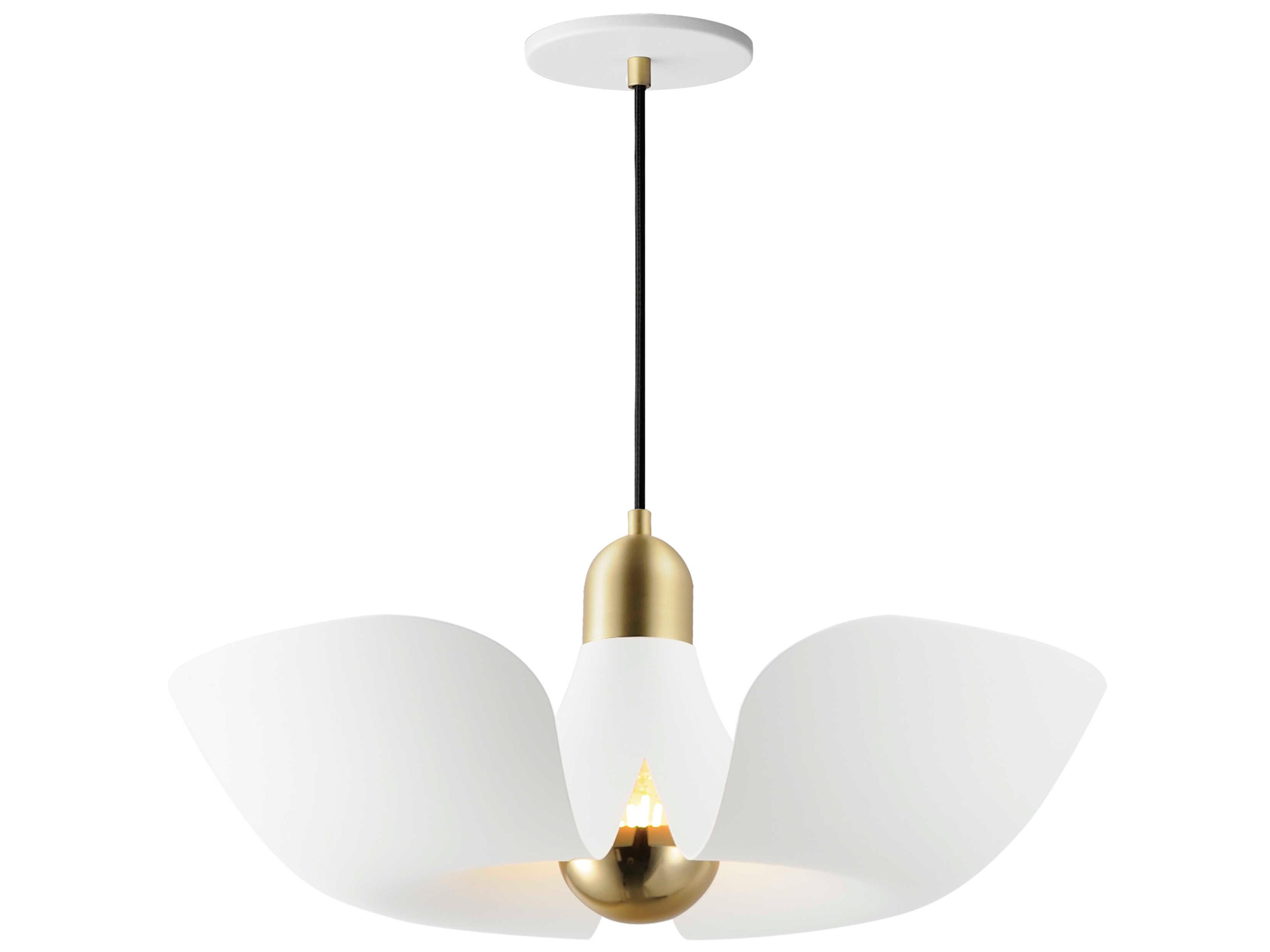 Maxim Lighting Poppy 1-Light White Satin Brass Pendant