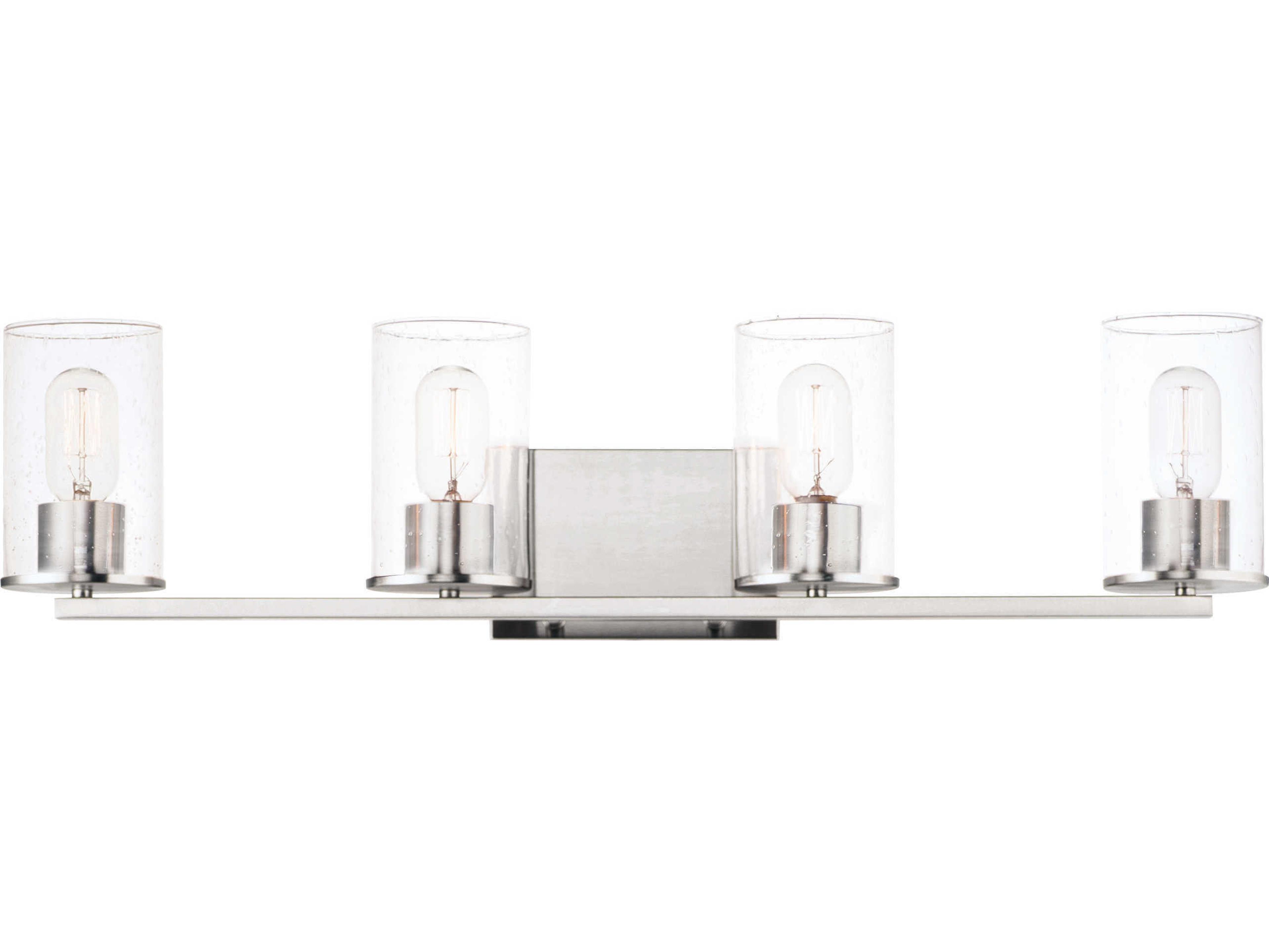 Maxim Lighting Sleek 4-Light Satin Nickel Glass Vanity Light
