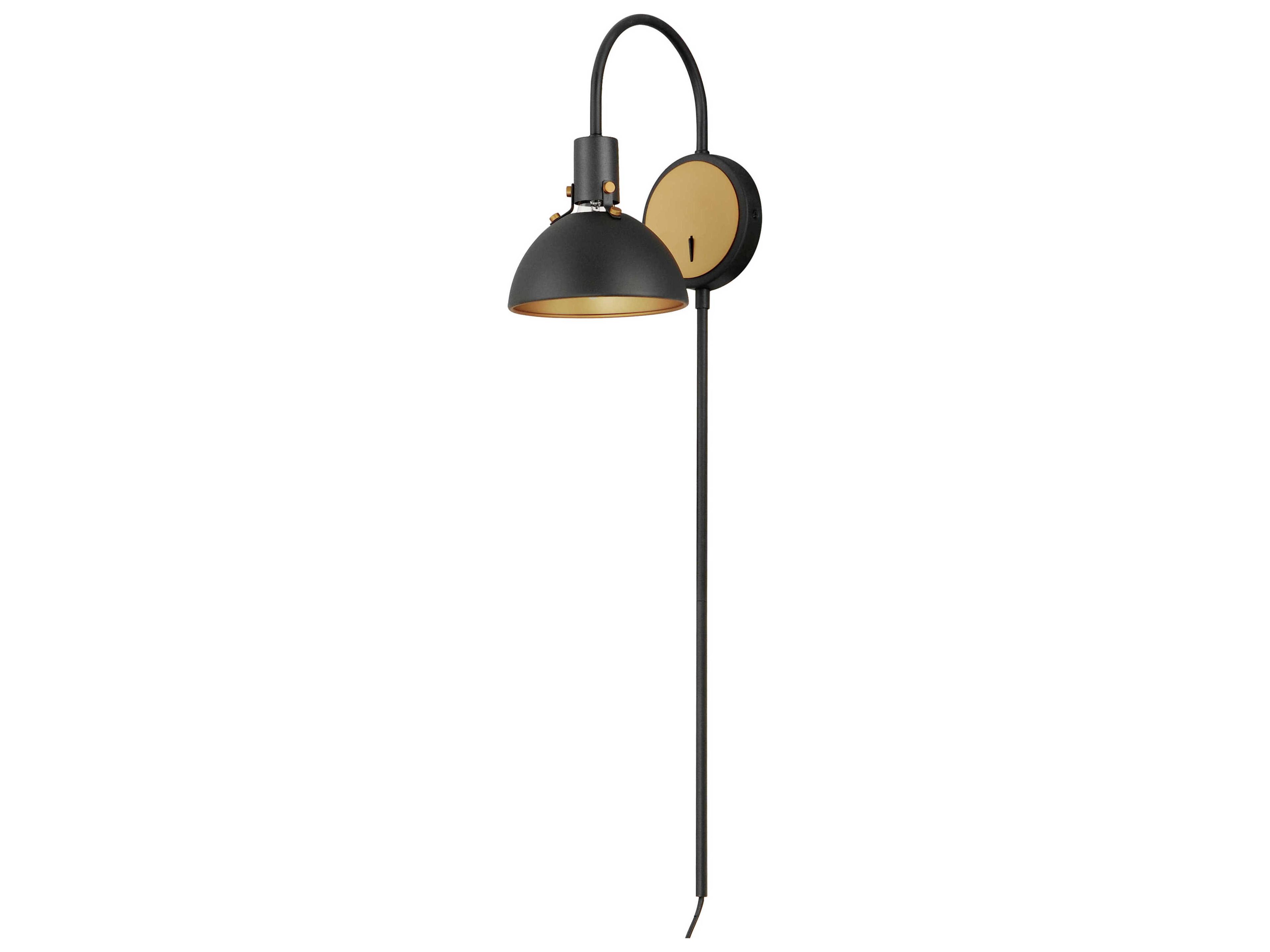 Maxim Lighting Dawn 1-Light Antique Brass Black Wall Sconce