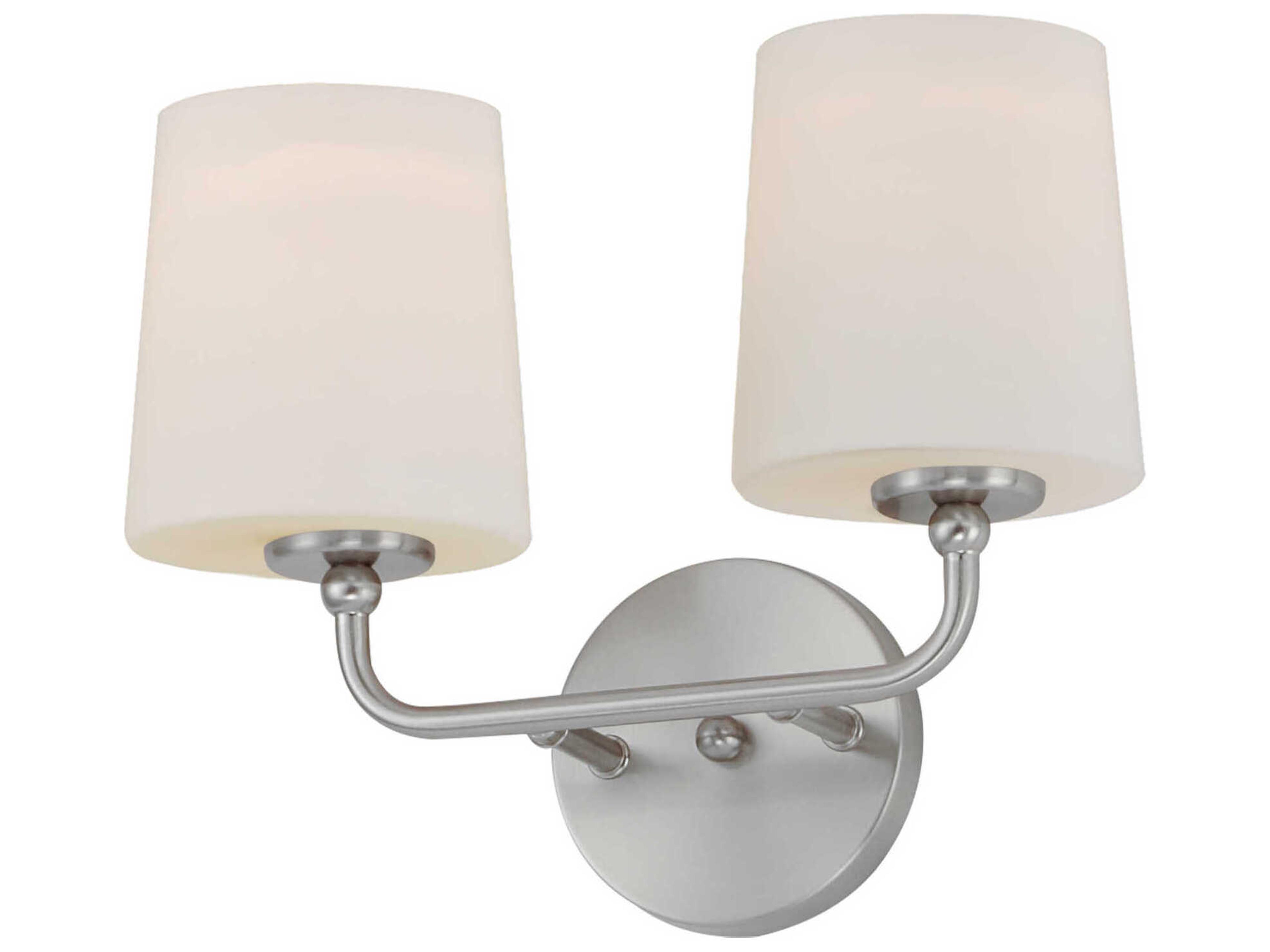 Maxim Lighting Bristol 2-Light Satin Nickel Glass Vanity Light