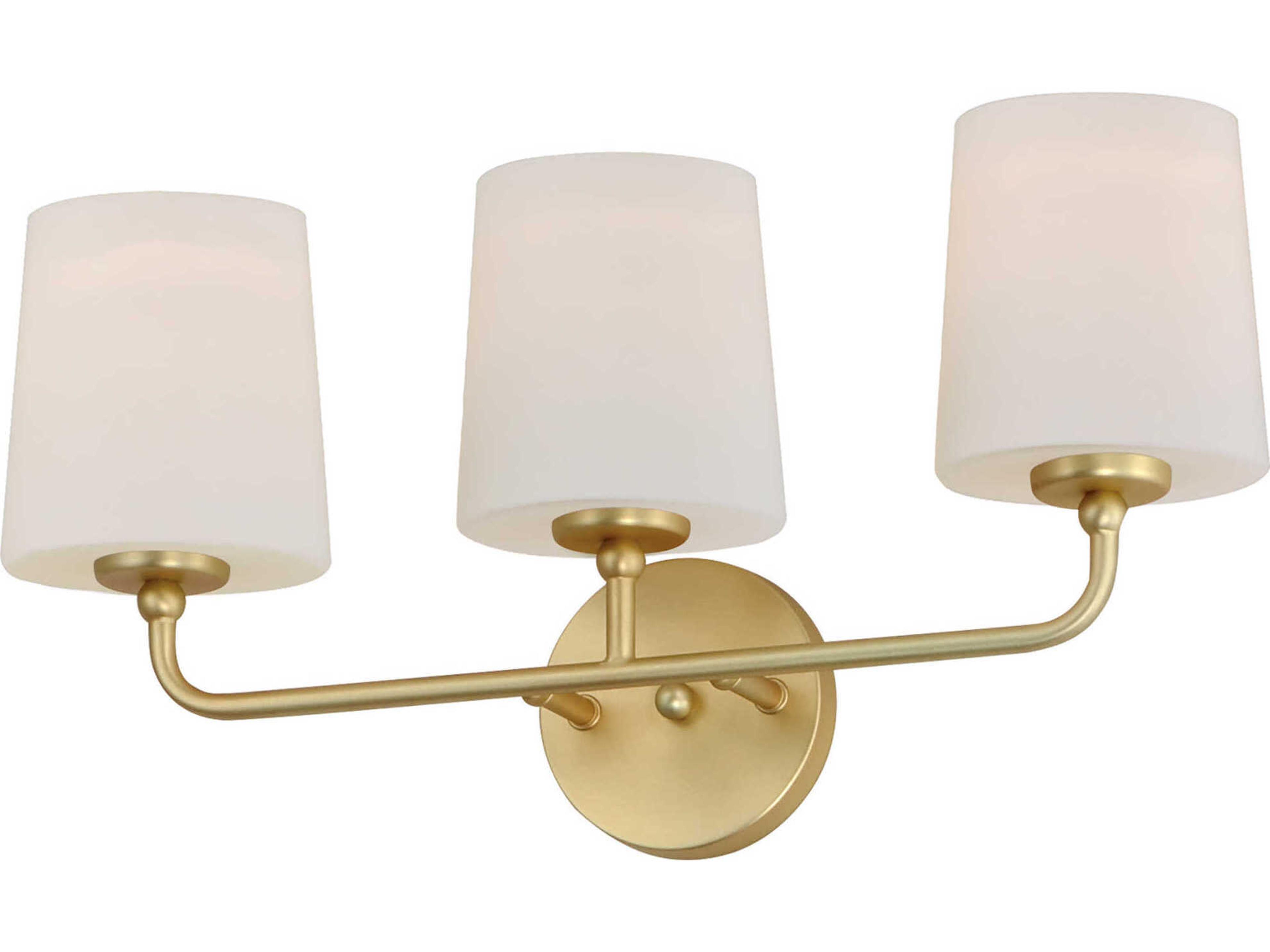 Maxim Lighting Bristol 3-Light Satin Brass Glass Vanity Light