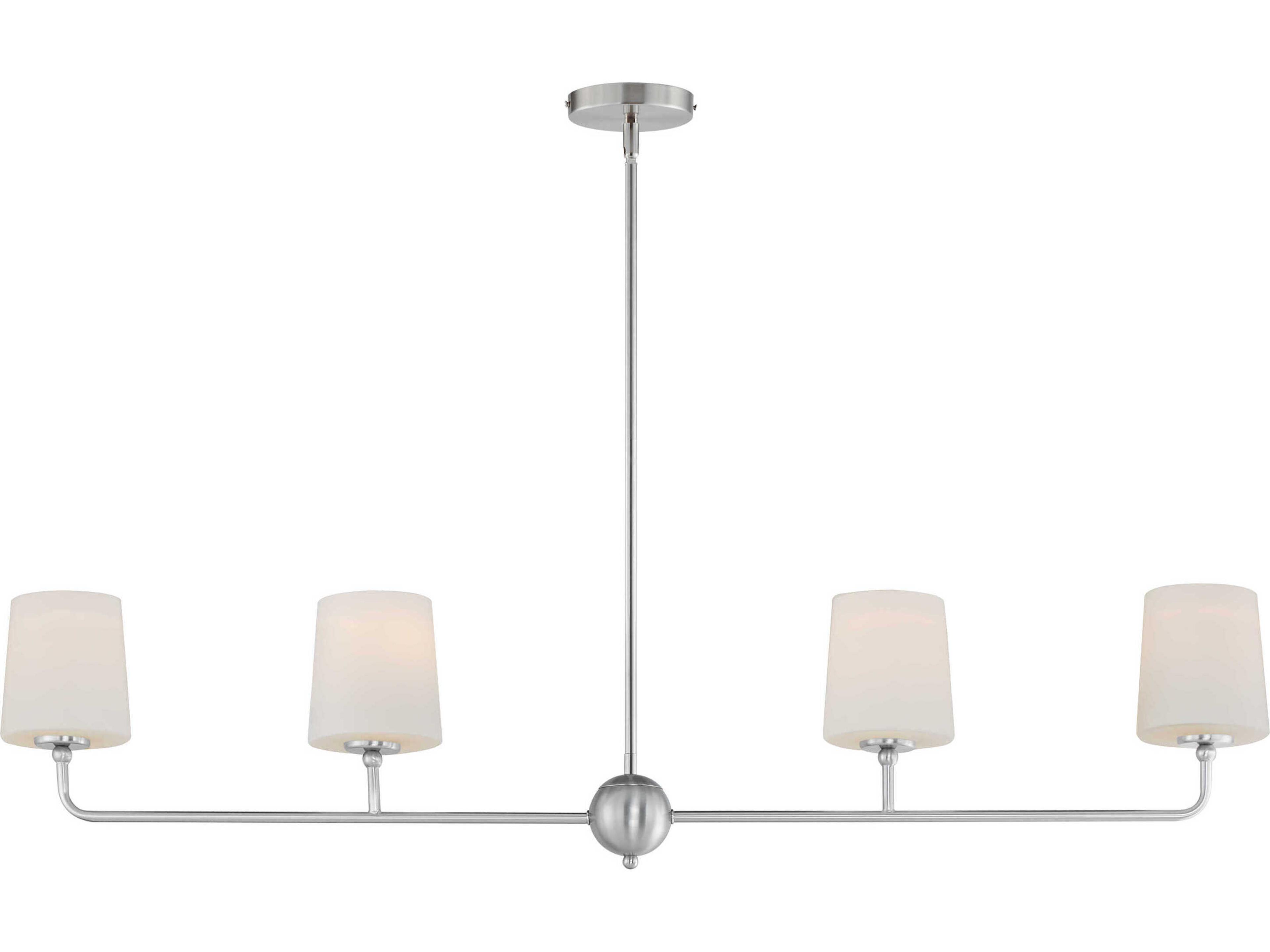 Maxim Lighting Bristol 4-Light Satin Nickel Glass Linear Island Pendant