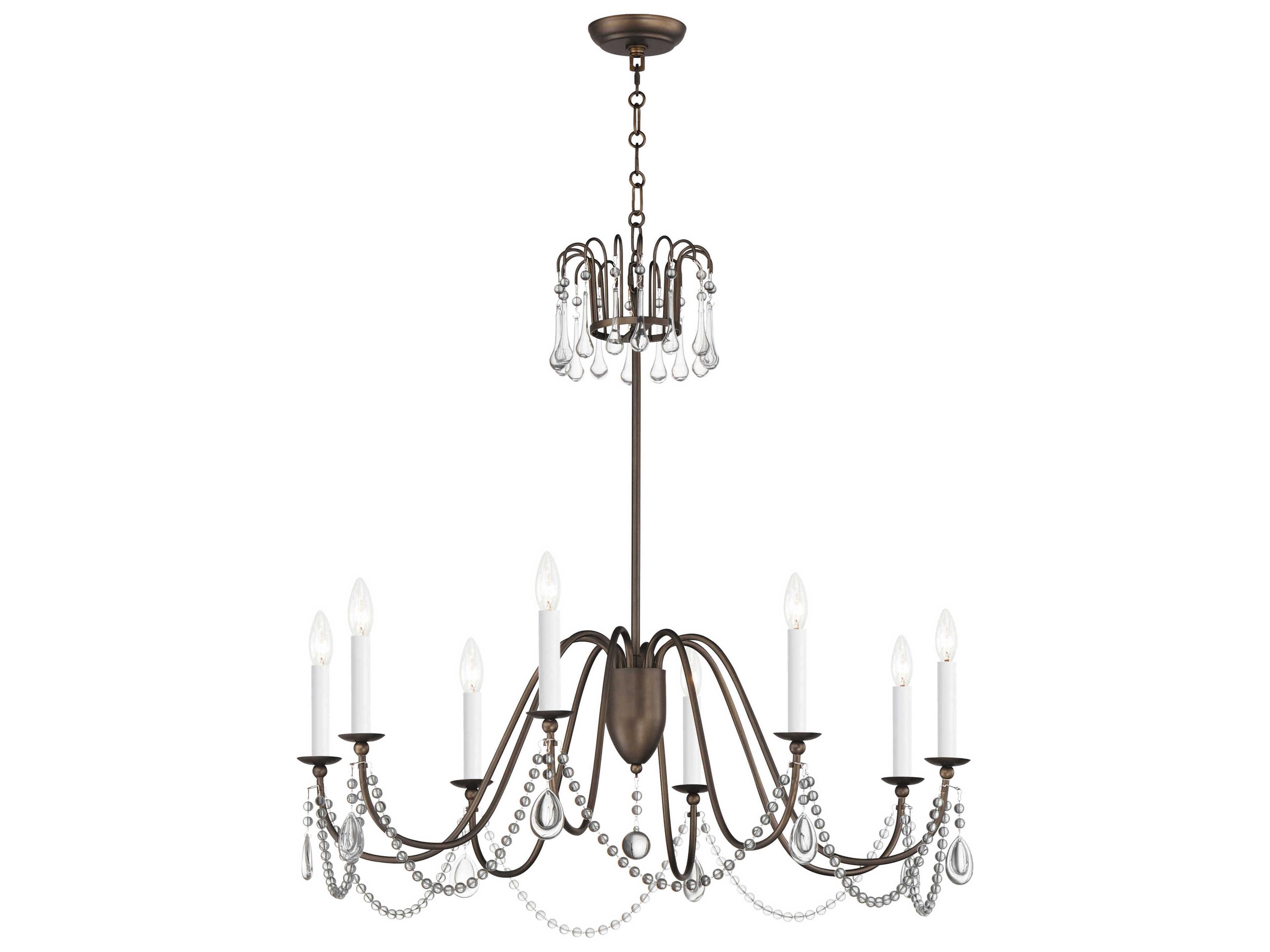 Maxim Lighting Plumette 8-Light Chestnut Bronze Crystal Candelabra Chandelier