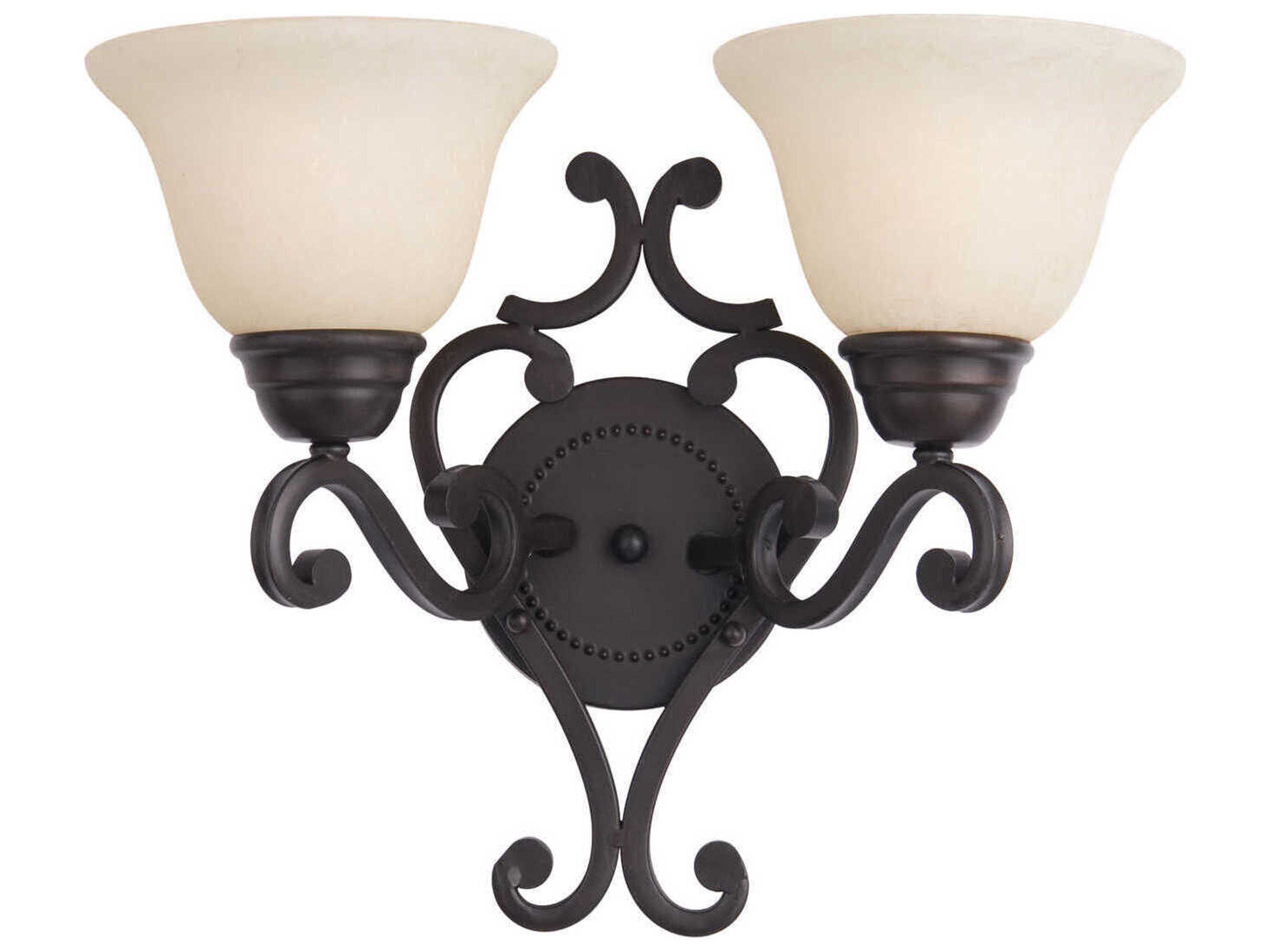 Maxim Lighting Manor 2-Light Oil Rubbed Bronze Glass Wall Sconce