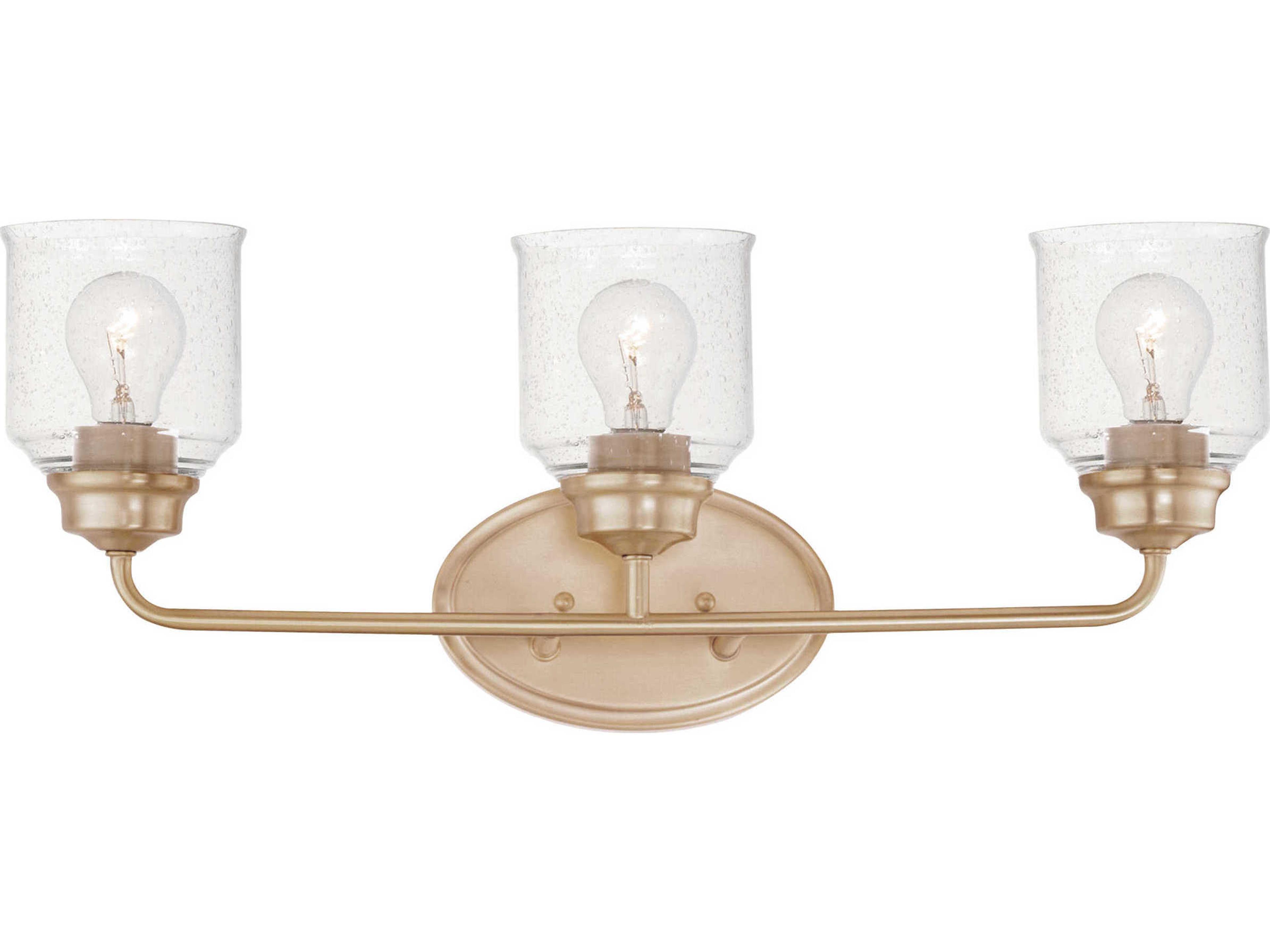 Maxim Lighting Acadia 3-Light Heritage Gold Glass Vanity Light