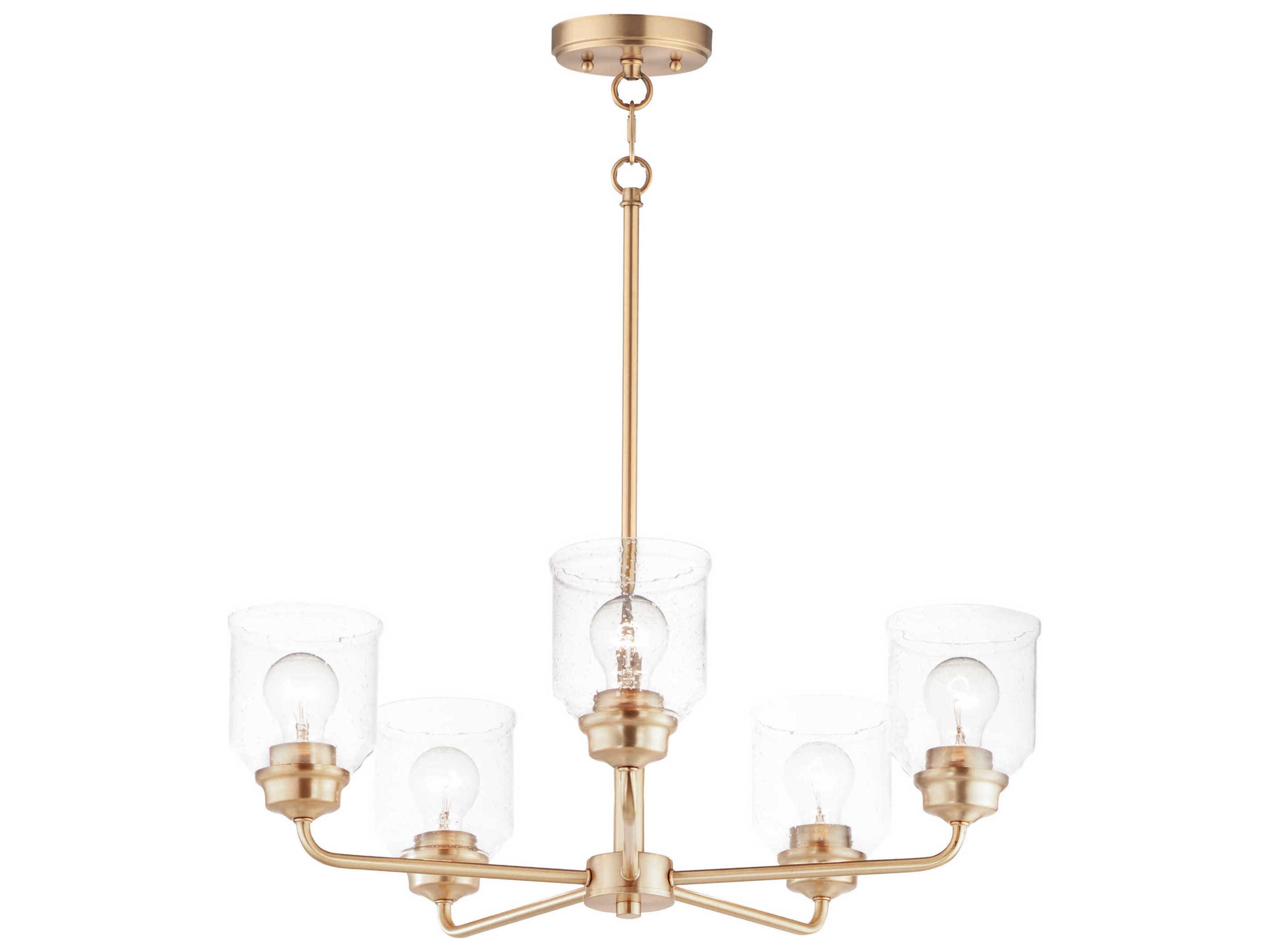 Maxim Lighting Acadia 5-Light Heritage Brass Glass Dome Chandelier