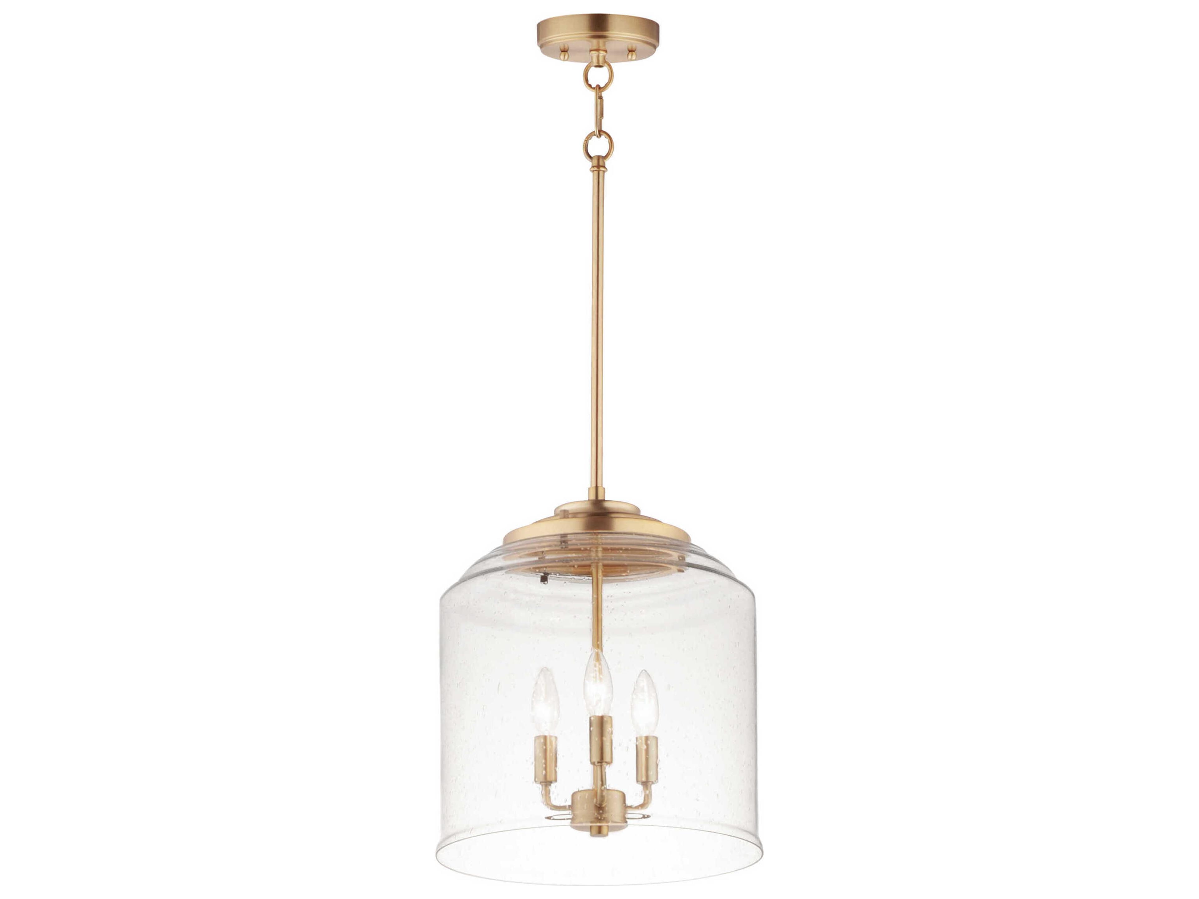 Maxim Lighting Acadia 3-Light Heritage Brass Glass Candelabra Chandelier