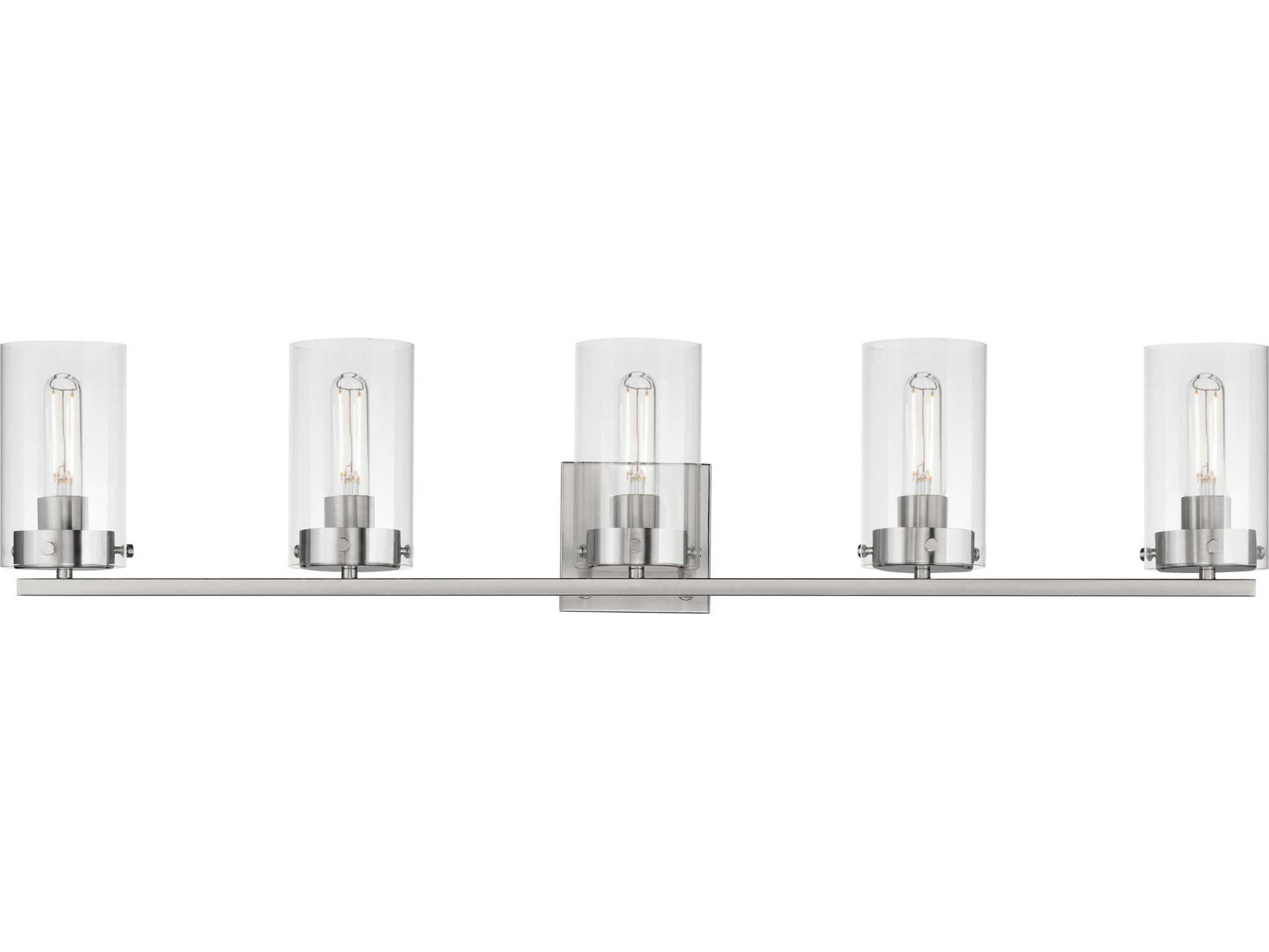Maxim Lighting Pinn 5-Light Satin Nickel Glass Vanity Light
